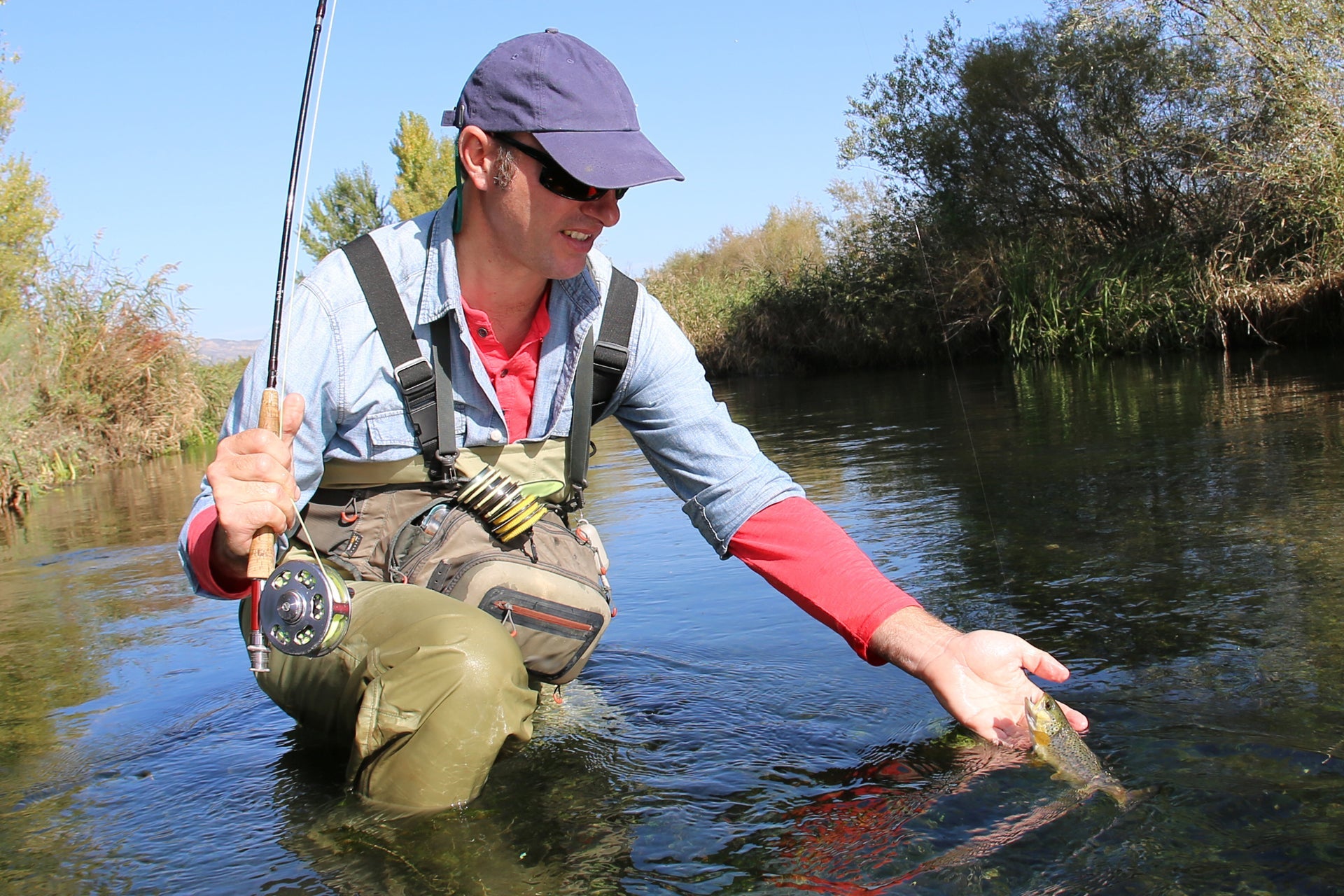 Soft hackle wet fly fishing on a trout stream