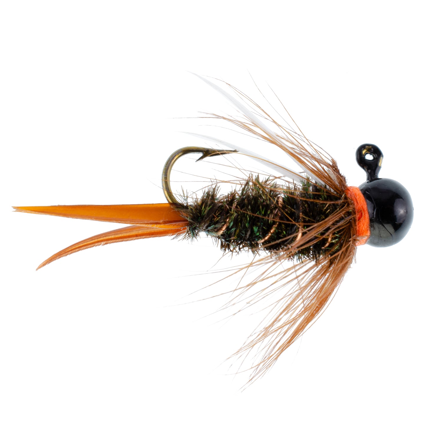 The Fly Fishing Place Tungsten Bead Gasolina Tactical Jig Czech Euro Nymph  Spanish Barbless Nymphing Fly - 6 Flies Size 18
