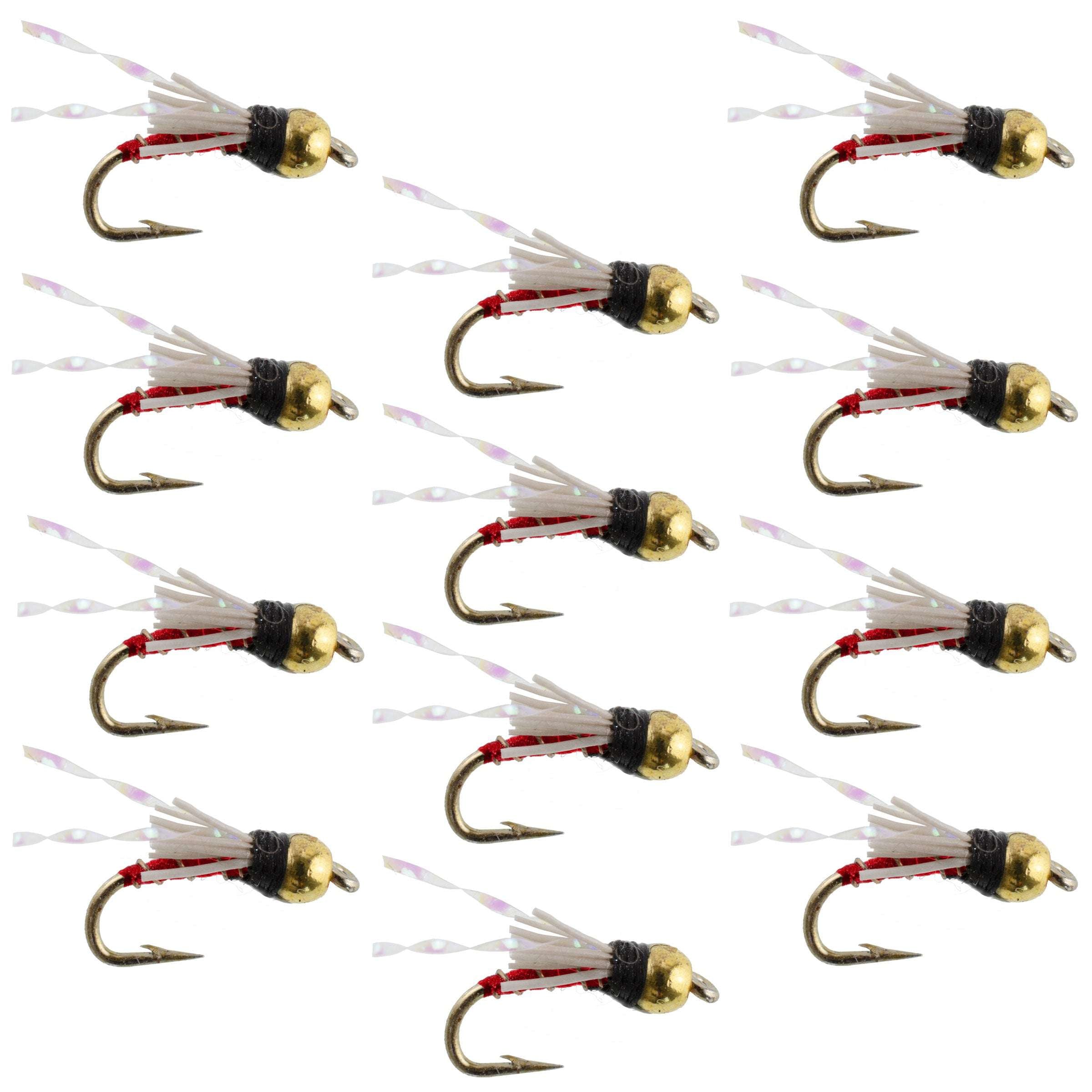 Beadhead Red 3 Dollar Dip Serendipity Wet Fly Fishing Flies - 1 Dozen Flies Hook Size 16