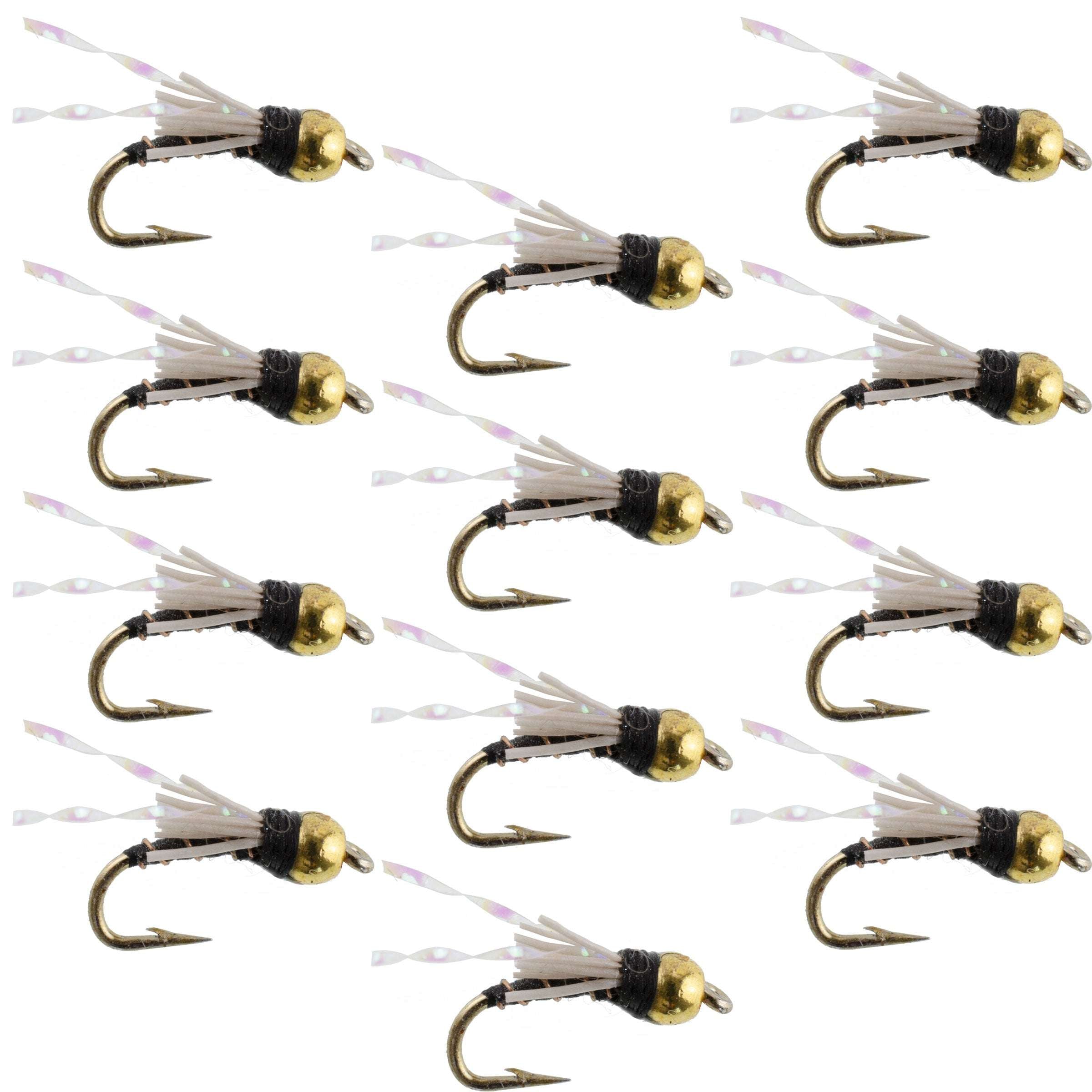 Beadhead Black 3 Dollar Dip Serendipity Wet Fly Fishing Flies - 1 Dozen Flies Hook Size 16