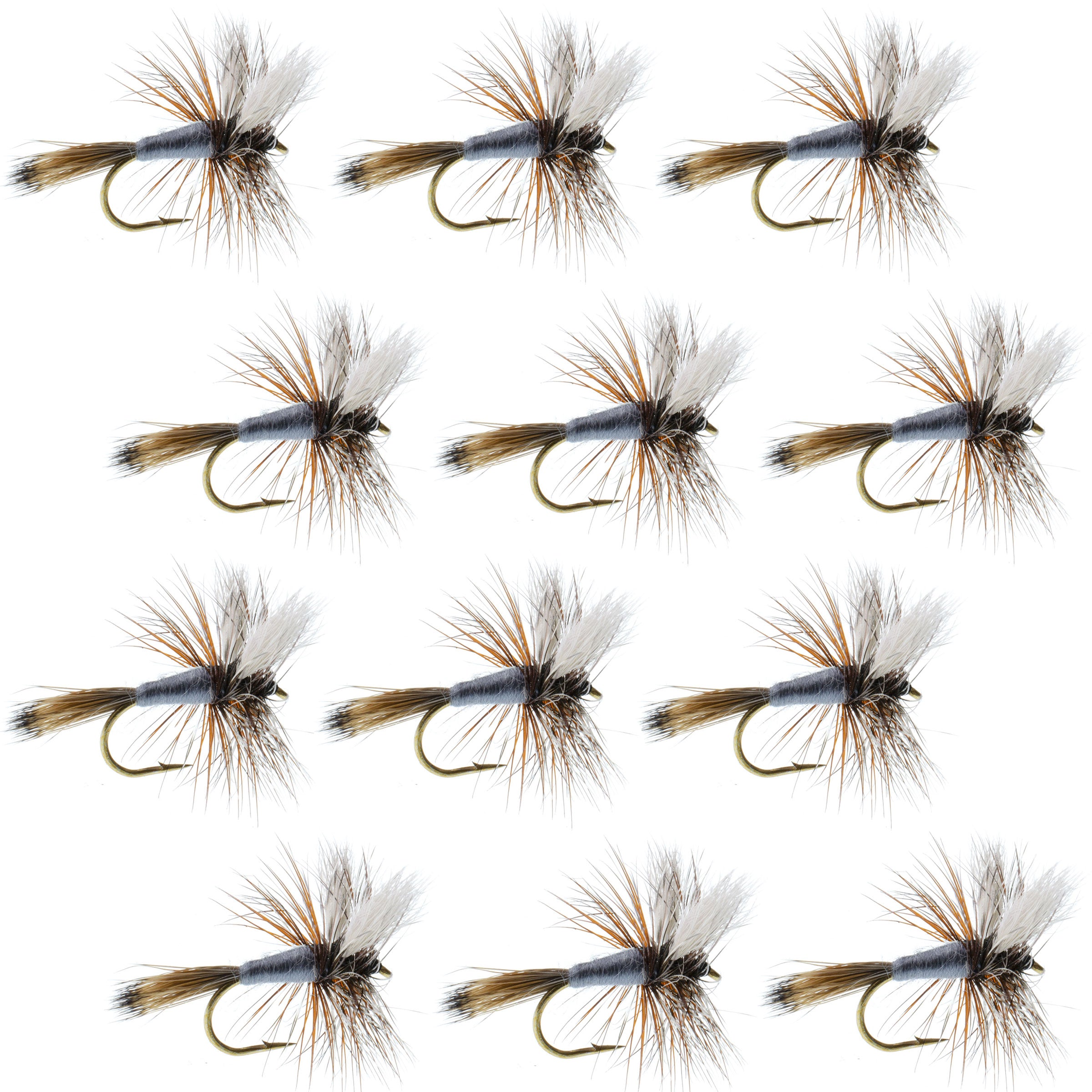 Adams Wulff Classic Dry Fly 1 docena de moscas anzuelo tamaño 10