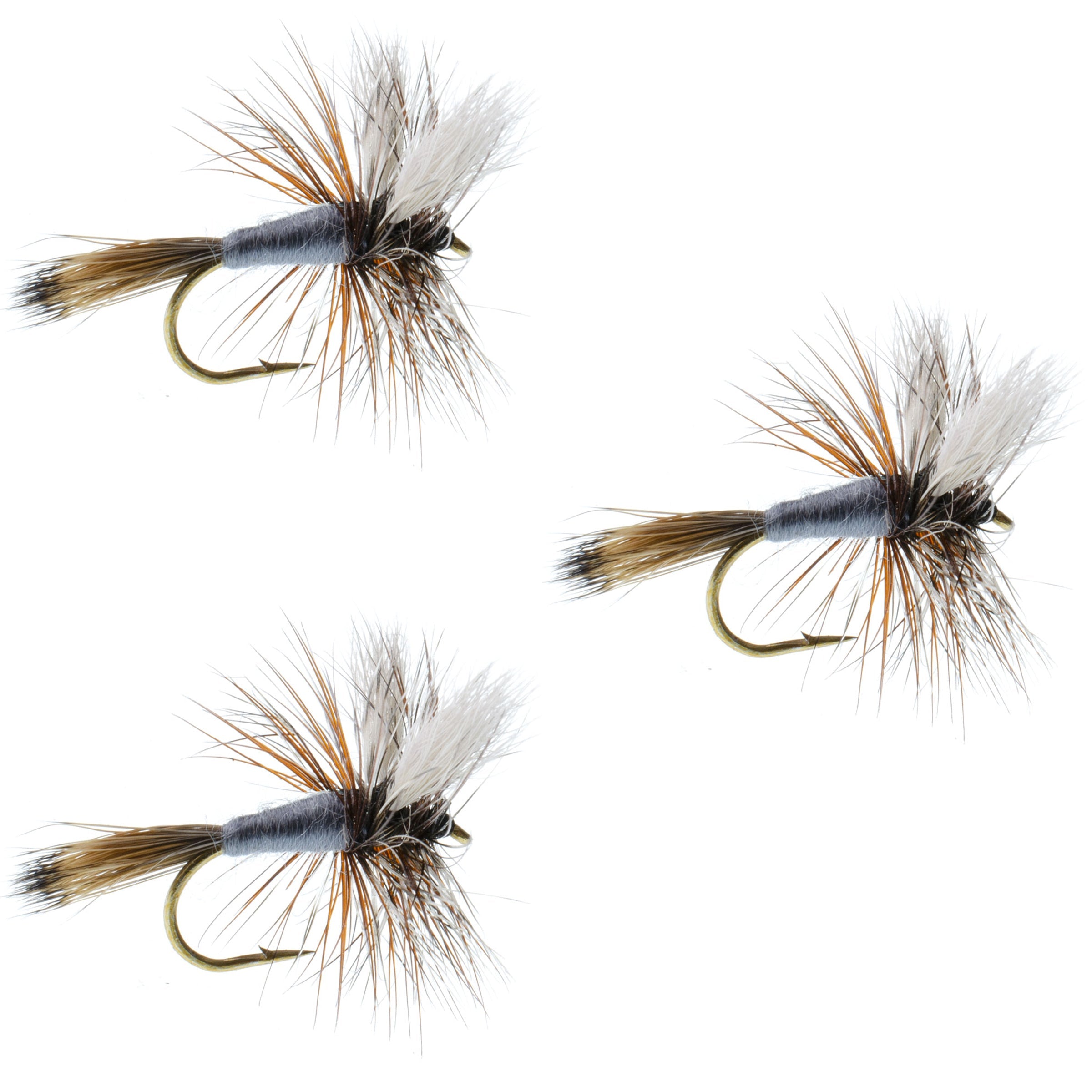 3 Pack Adams Wulff Classic Dry Fly - Hook Size 10