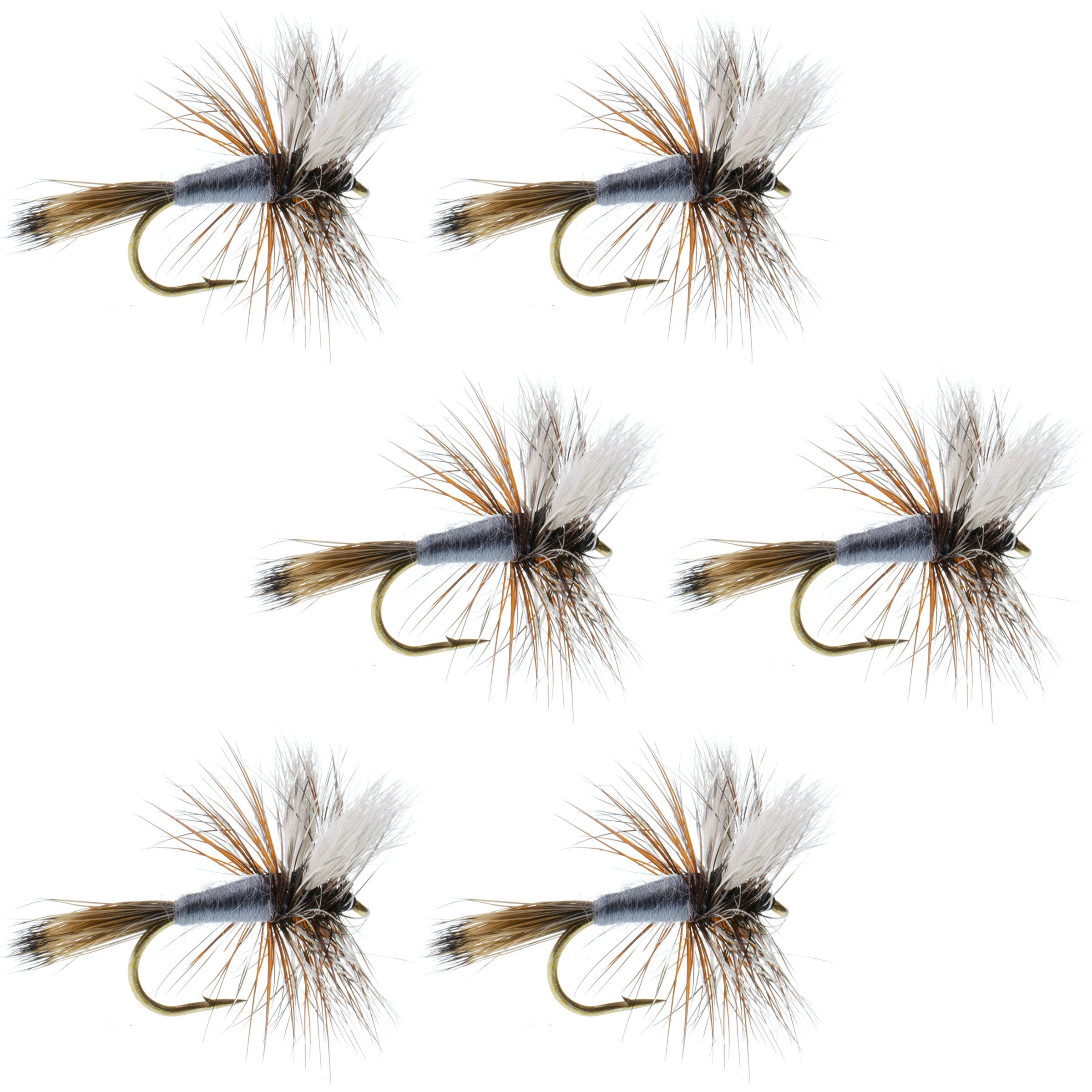 Adams Wulff Classic Dry Fly - 6 moscas - Anzuelo tamaño 10