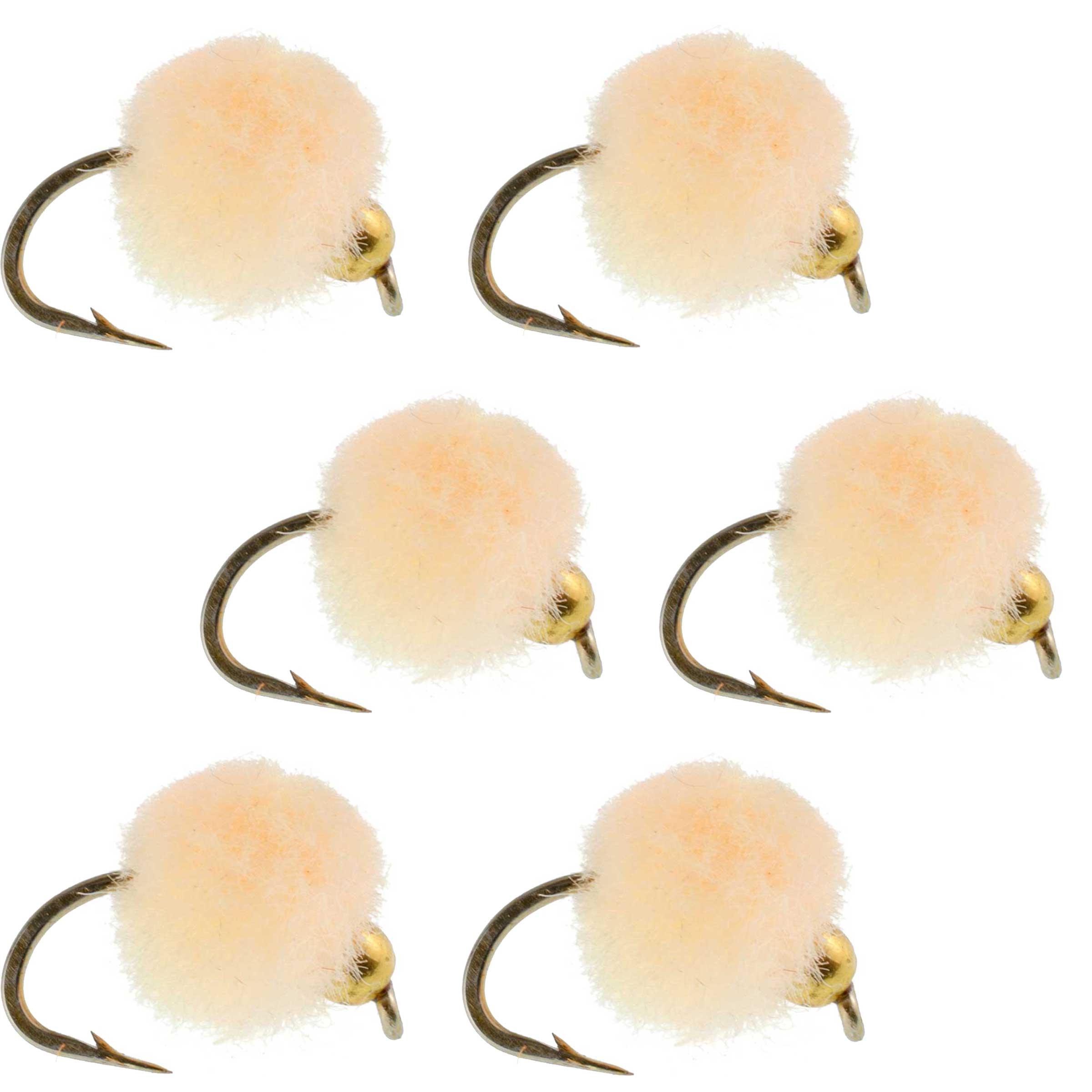 Bead Head Oregon Cheese Egg Moscas de pesca con mosca – 6 moscas gancho tamaño 16
