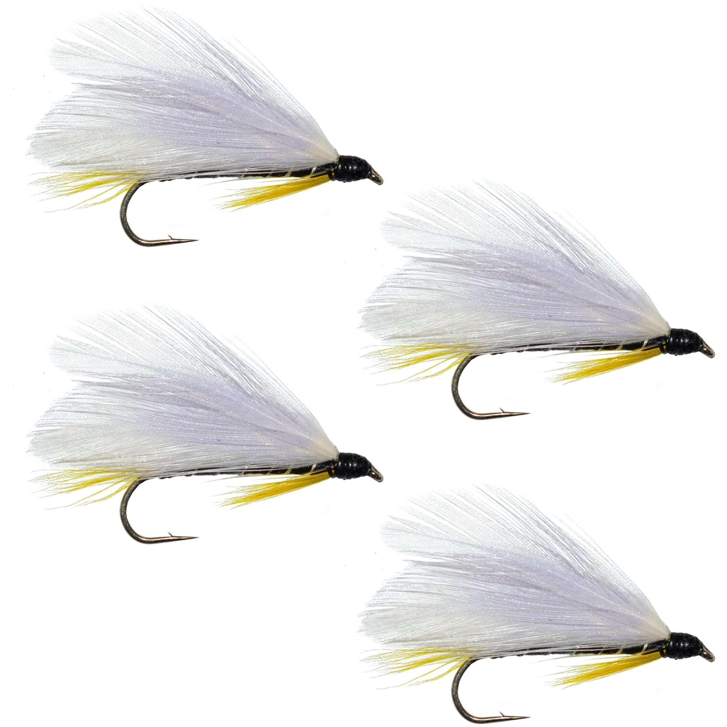 Black Ghost Classic Streamer Flies - Set of 4- Hook Size 4