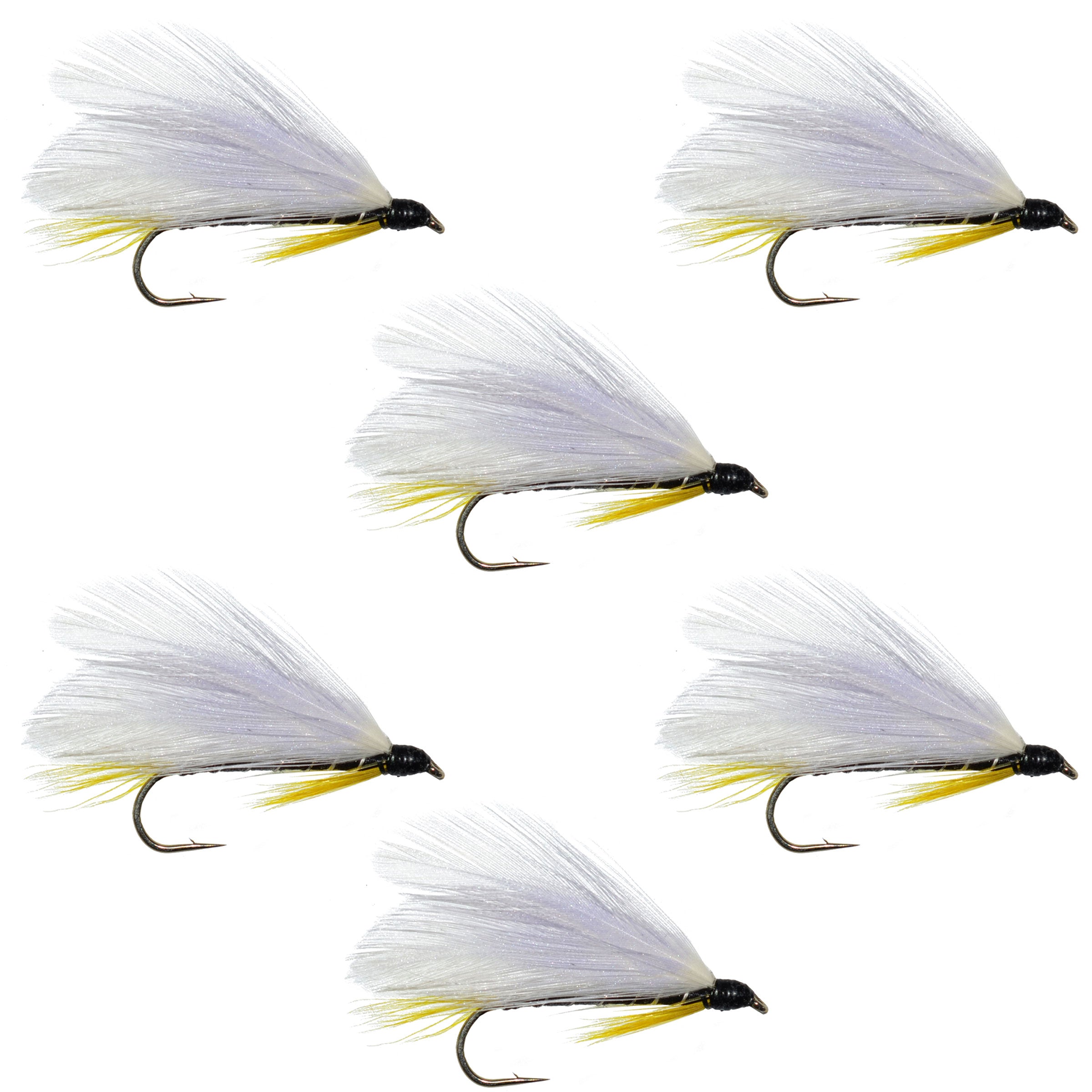 Black Ghost Classic Trout and Bass Streamer Fly - Set of 6 Hook Size 4