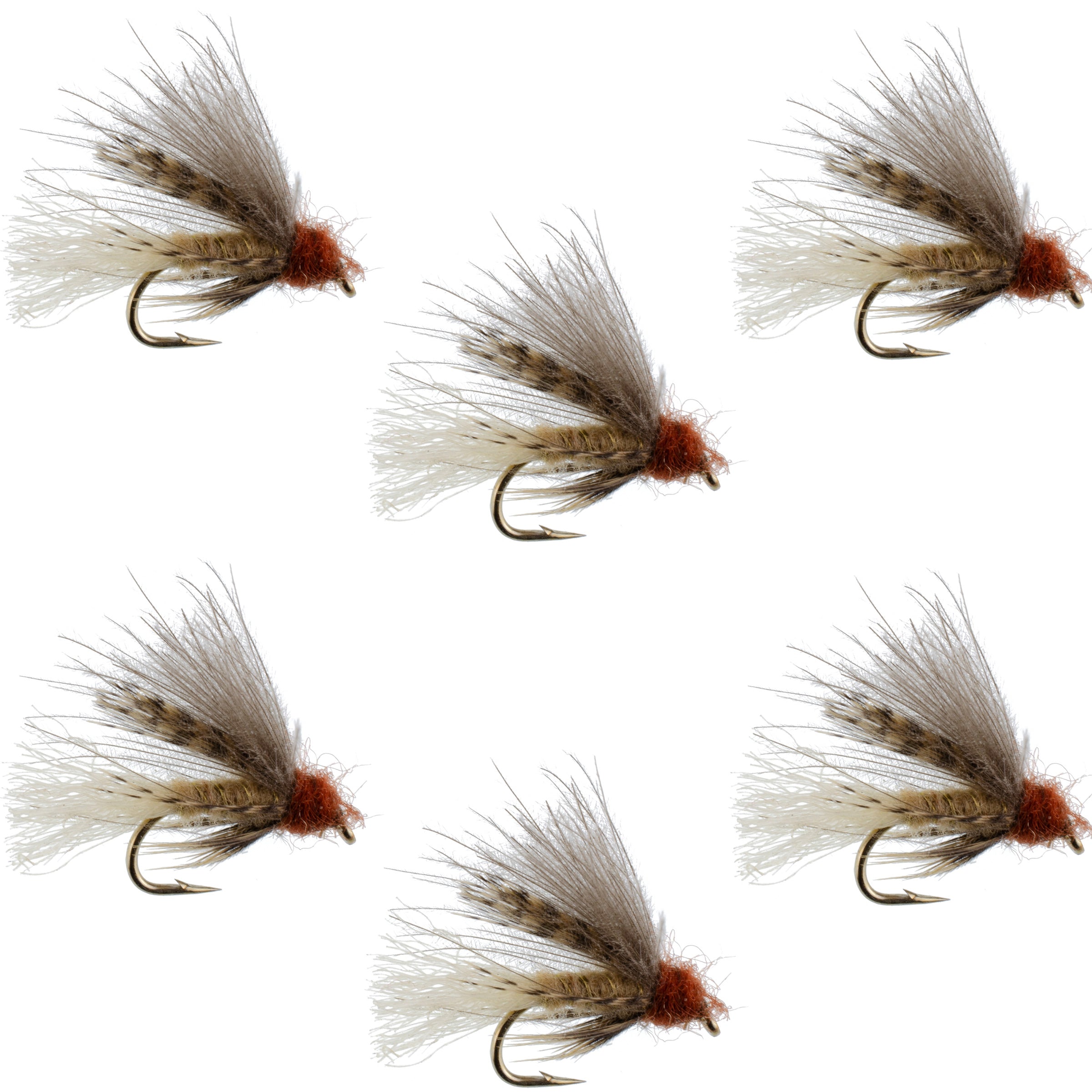 Tan CDC Caddis Emerger 6 Flies Hook Size 16