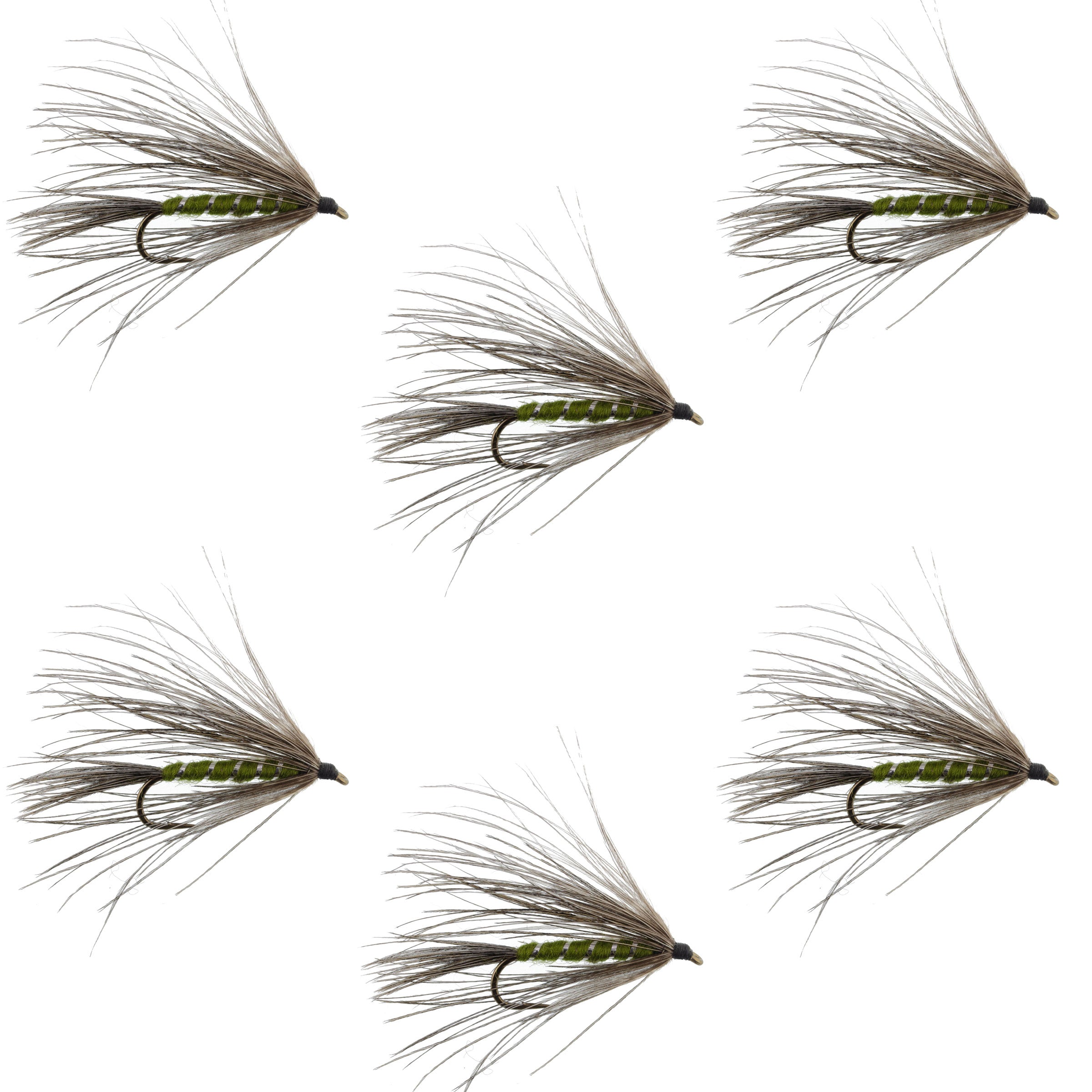 Carey Special Soft Hackle Grouse and Olive Wet Fly - 6 Flies Hook Size 10