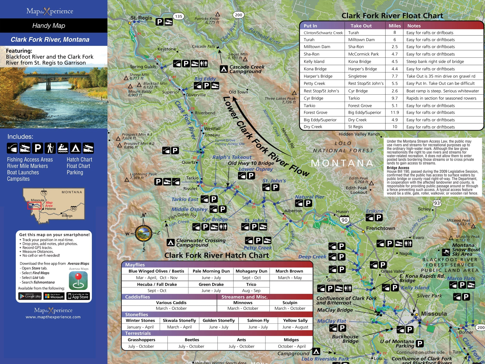 Clark Fork River Montana Fly Fishing Map | Public Access Guide