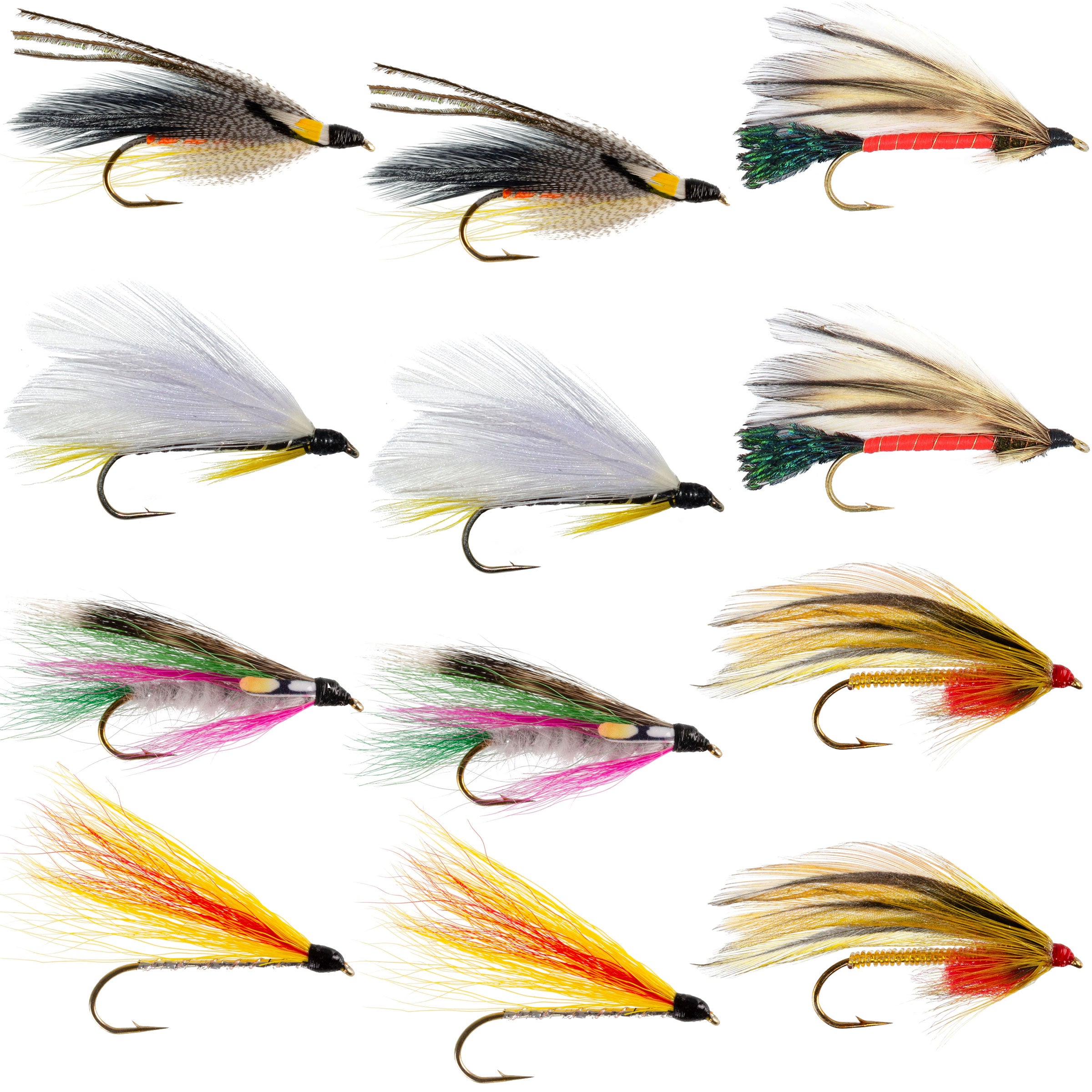 Colección de moscas para pesca con mosca Classic Streamers, surtido de 12 moscas Streamer para trucha, tamaño de anzuelo 4