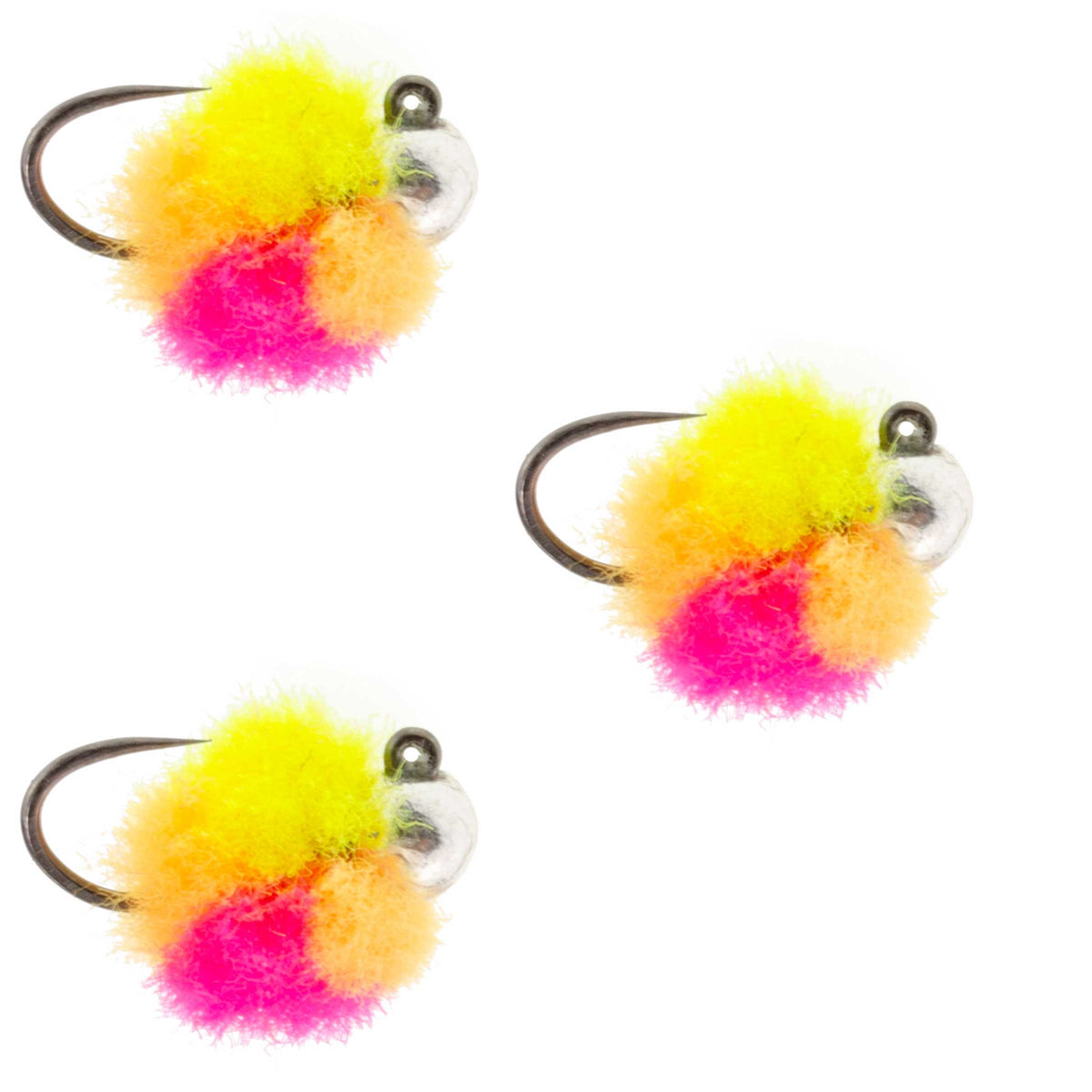 3 Pack Tungsten Bead Tactical Euro Clown Jig - Size 14
