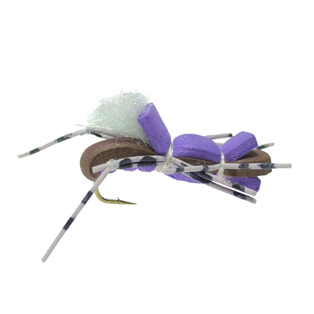 Fat Albert Purple Foam Body Grasshopper Fly - 1 Dozen Flies Hook Size 10