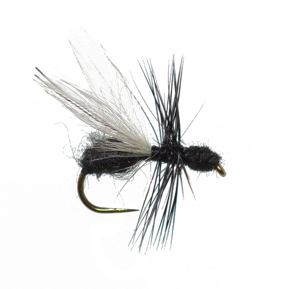 Black Fur Flying Ant Terrestrial Trout Dry Fly - 1 Dozen Flies Hook Size 14