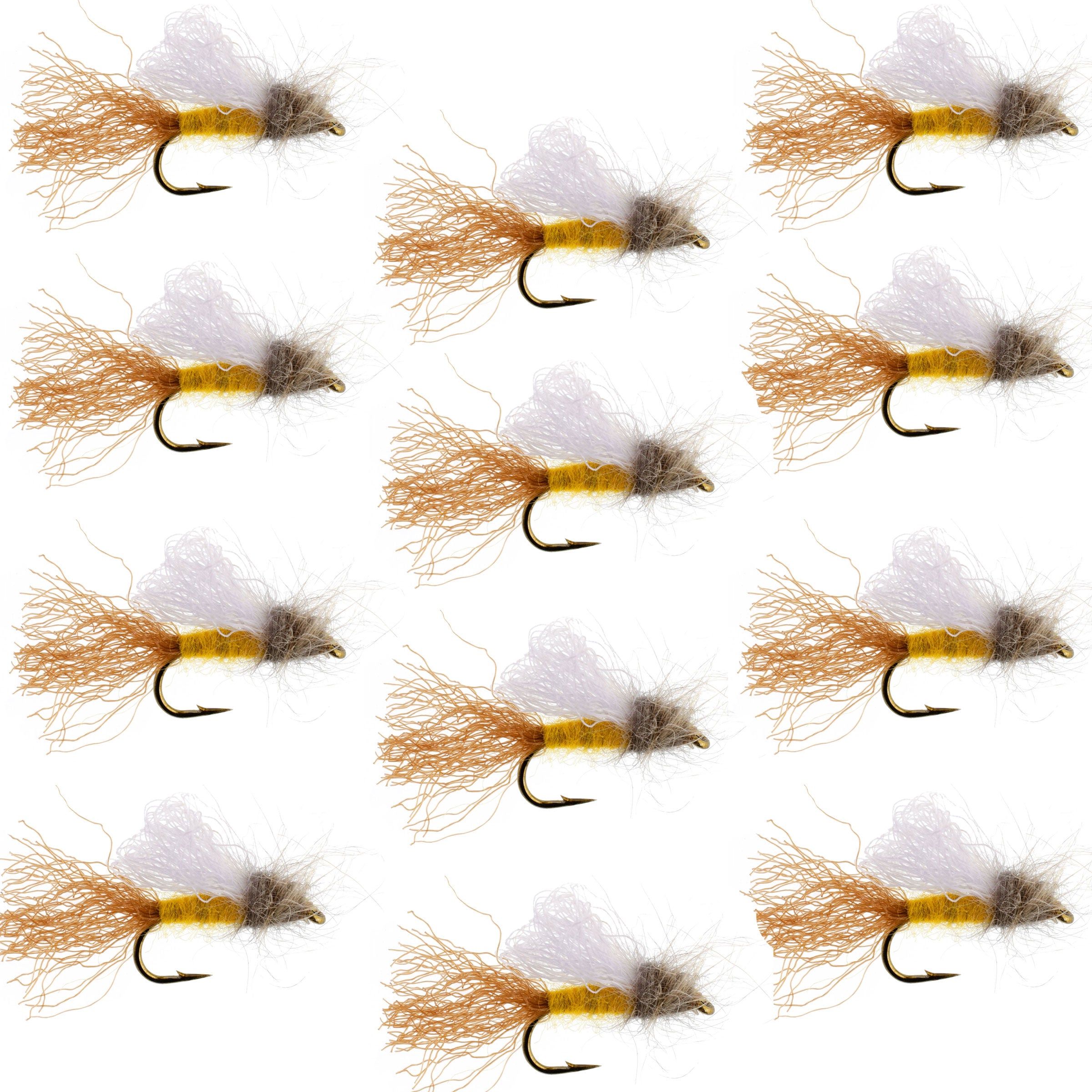 Amber Iris Caddis Emerger Caddis Trout Dry Fly - 12 Flies Hook Size 14
