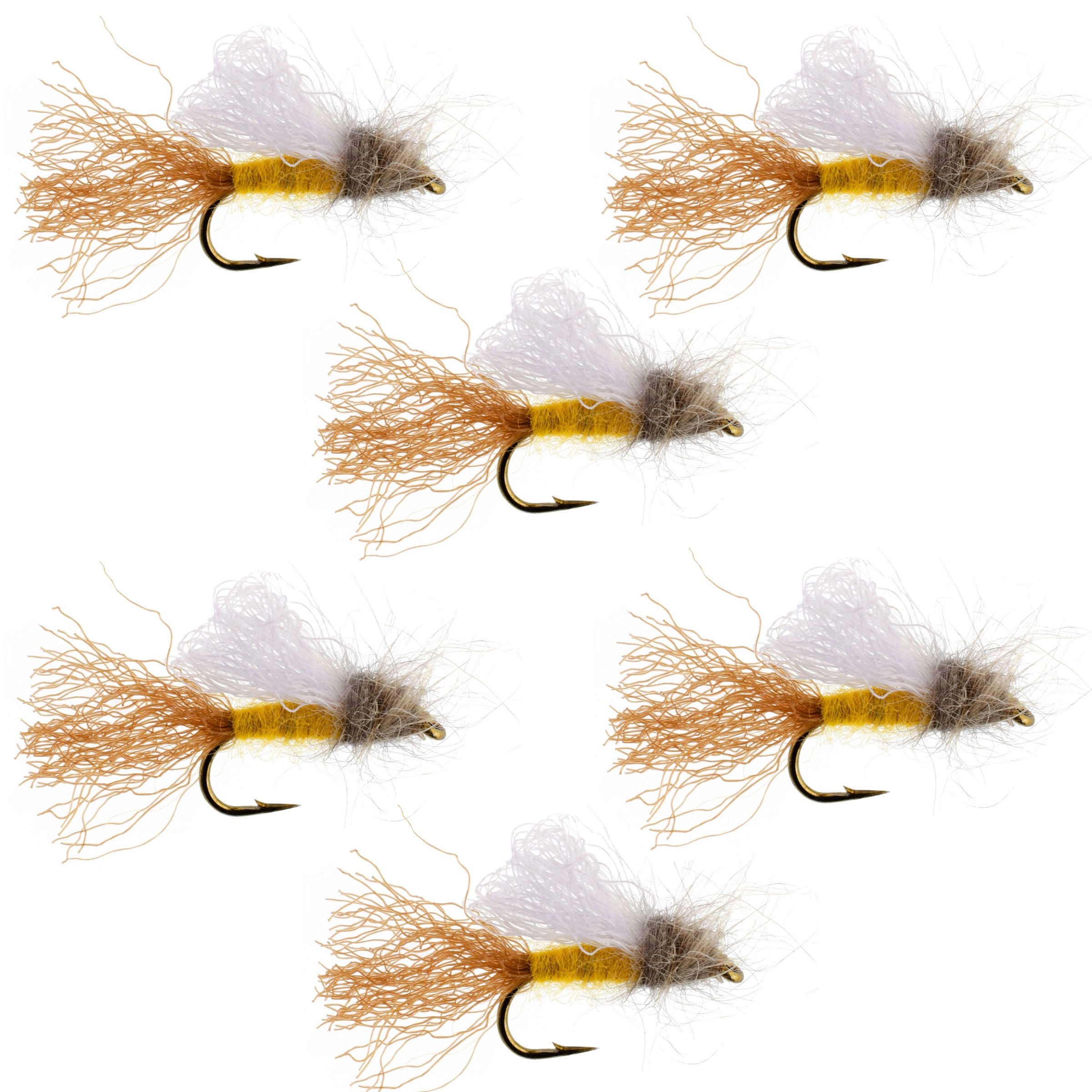 Amber Iris Caddis Emerger Caddis Trout Dry Fly - 6 Flies Hook Size 14