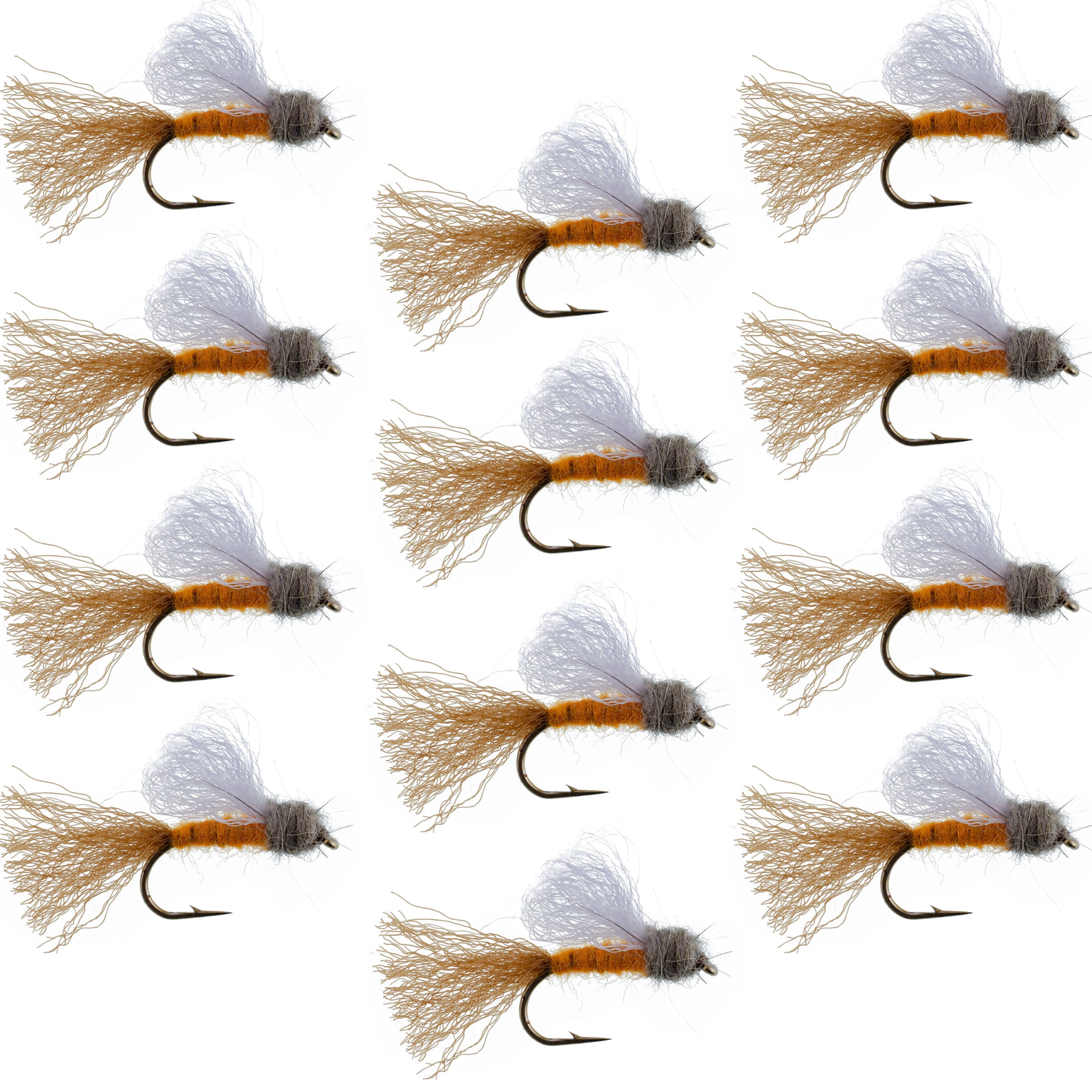 Orange Iris October Caddis Emerger Caddis Trout Dry Fly - 12 Flies Hook Size 8