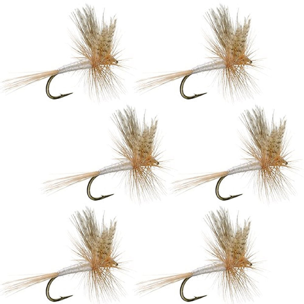 Barbless Light Cahill Classic Trout Dry Fly Fishing Flies - Set of 6 Flies Size 12