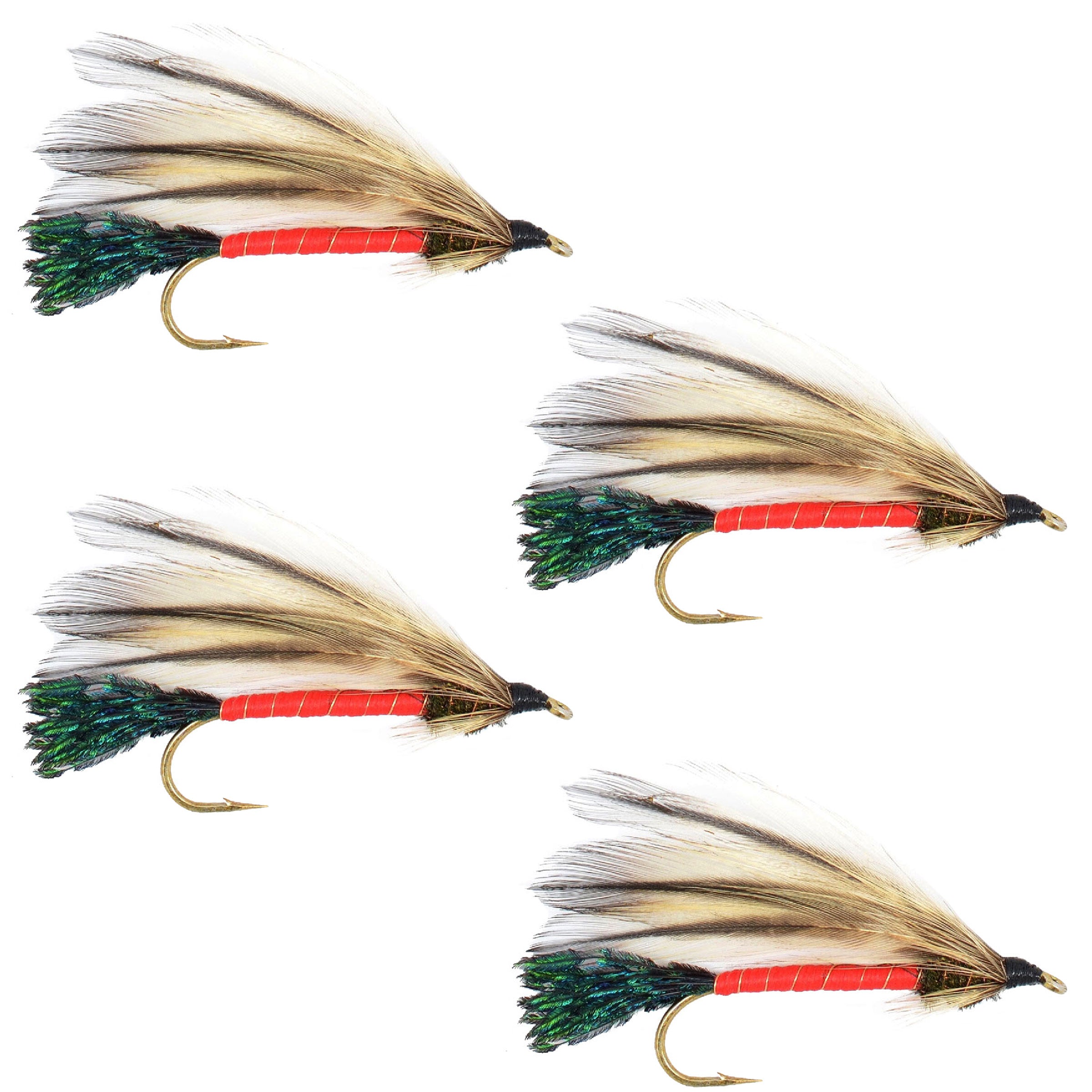 Light Spruce Classic Streamer Flies Set of 4- Hook Size