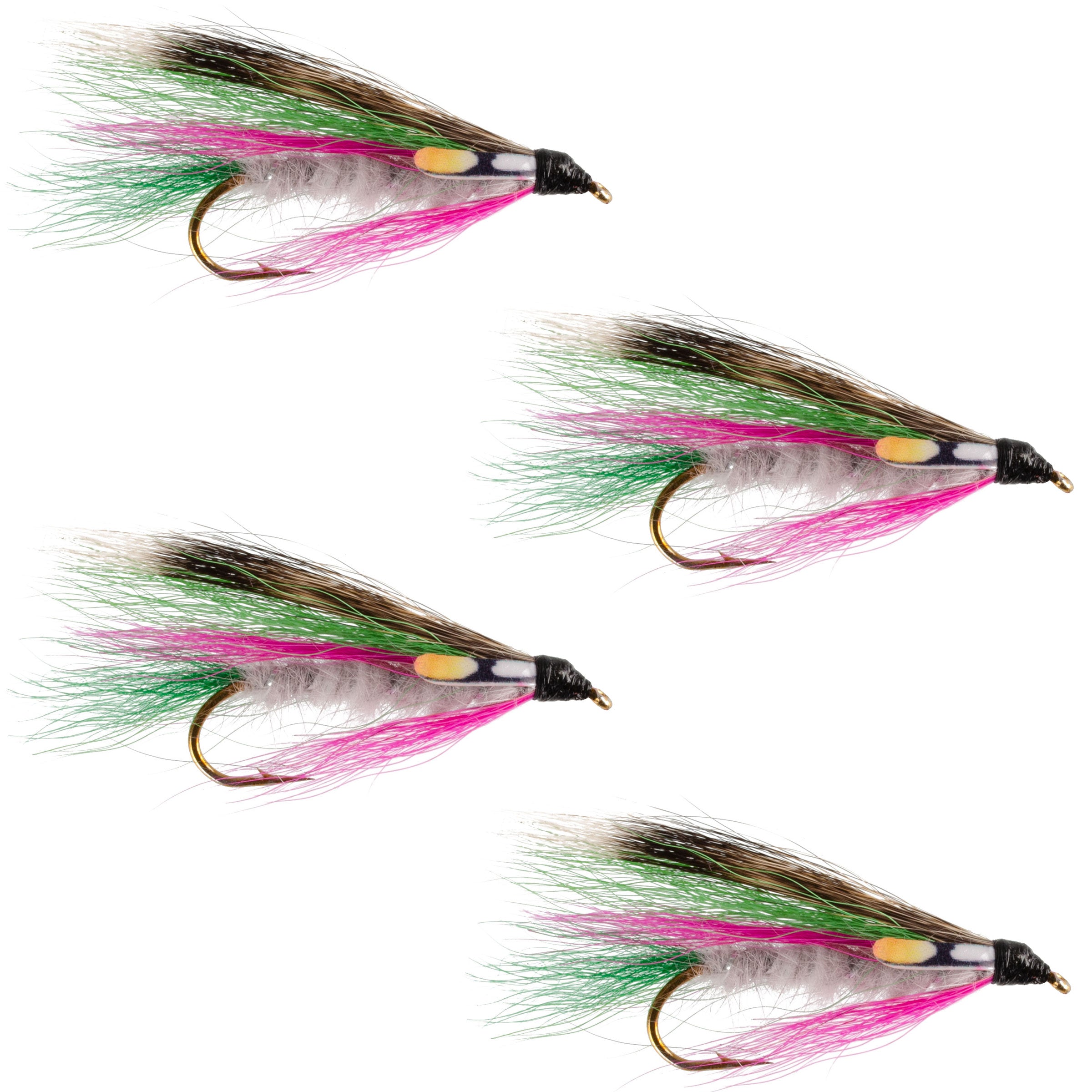 Moscas serpentinas clásicas Little Rainbow Trout, juego de 4, tamaño de anzuelo 4