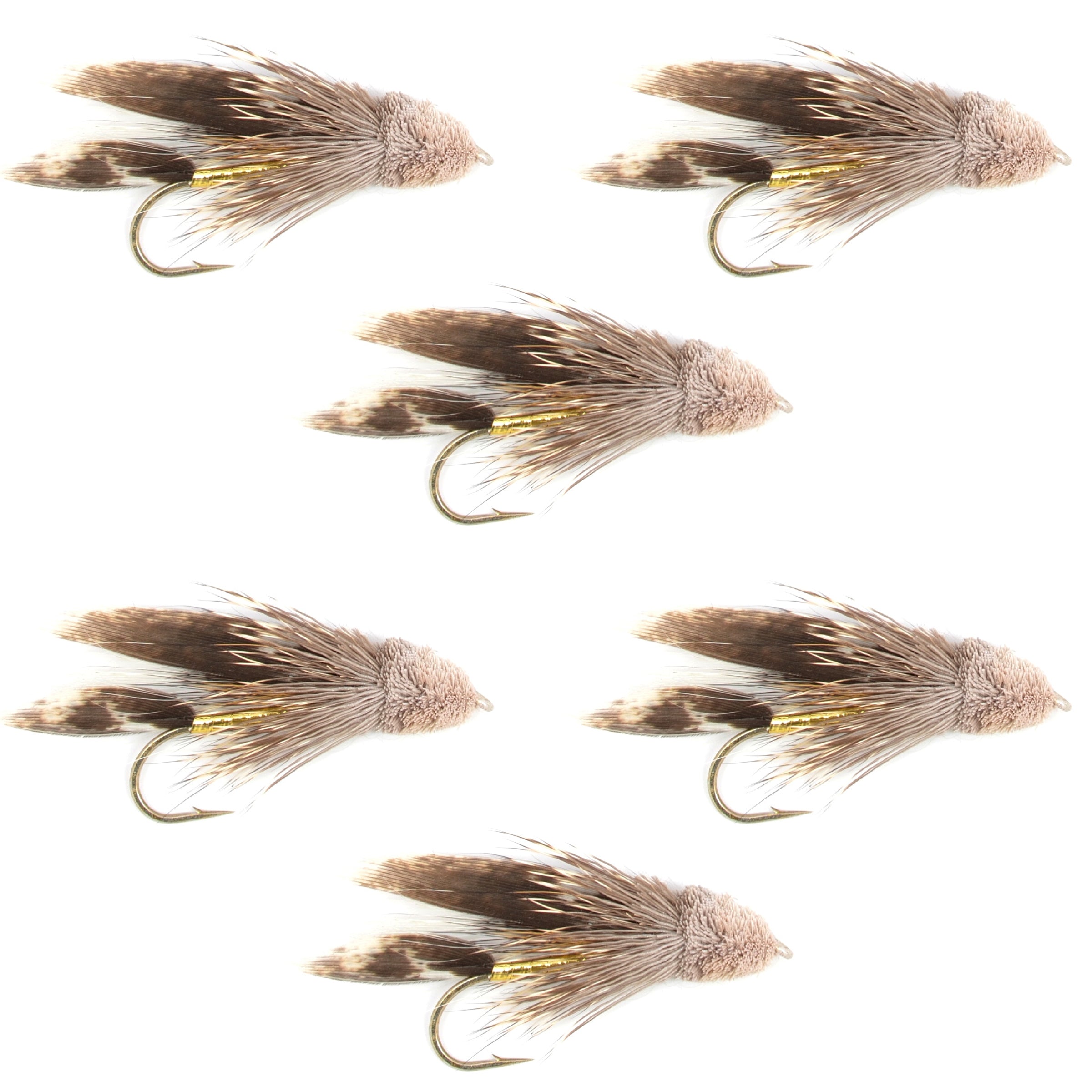 Muddler Minnow Fly Fishing Flies - Classic Bass and Trout Streamers - Set of 6 Flies Hook Size 4