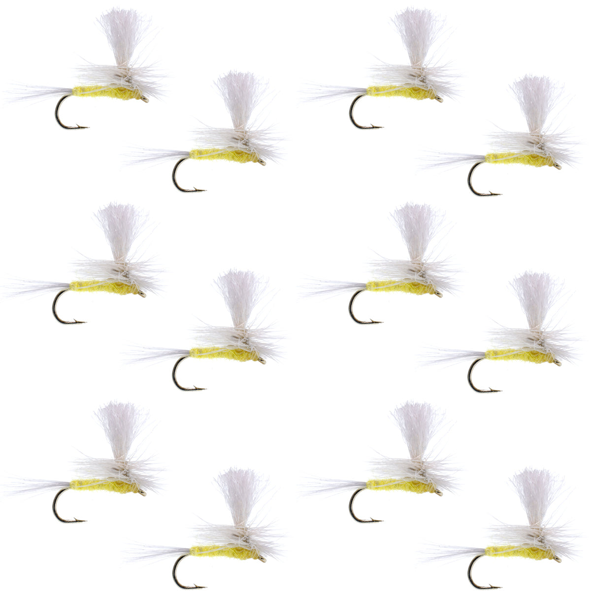 Pale Morning Dun Parachute PMD Classic Dry Fly - 1 docena de anzuelos para moscas, tamaño 16
