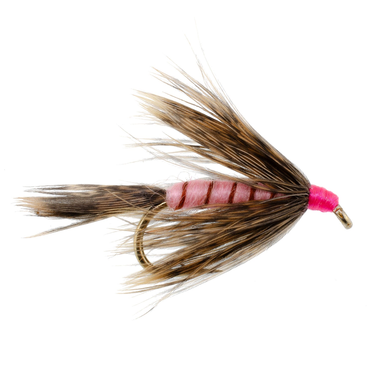 Fall Soft Hackle Grouse and Pink Wet Fly - 12 Flies Size 8