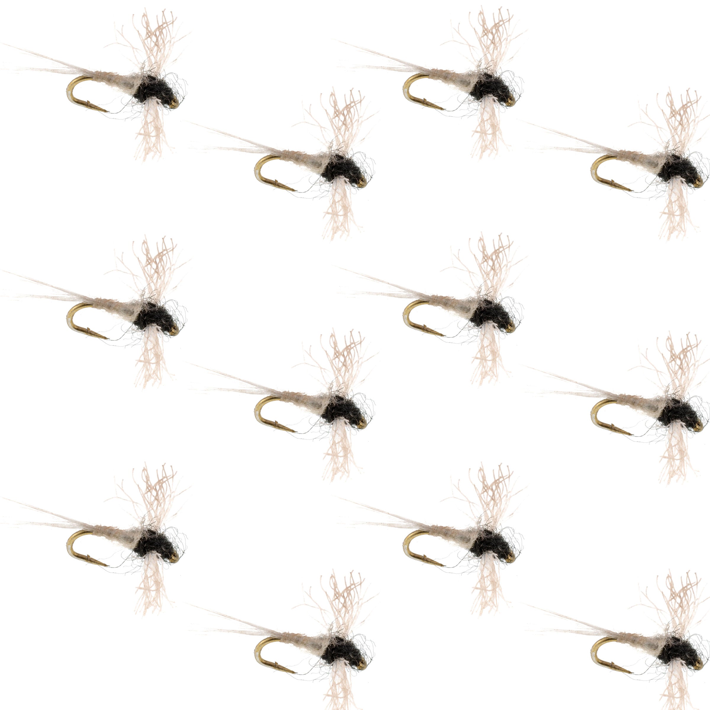 Z-Lon Wing Trico Spinner Kapok Body Hook 12 Flies Size 20