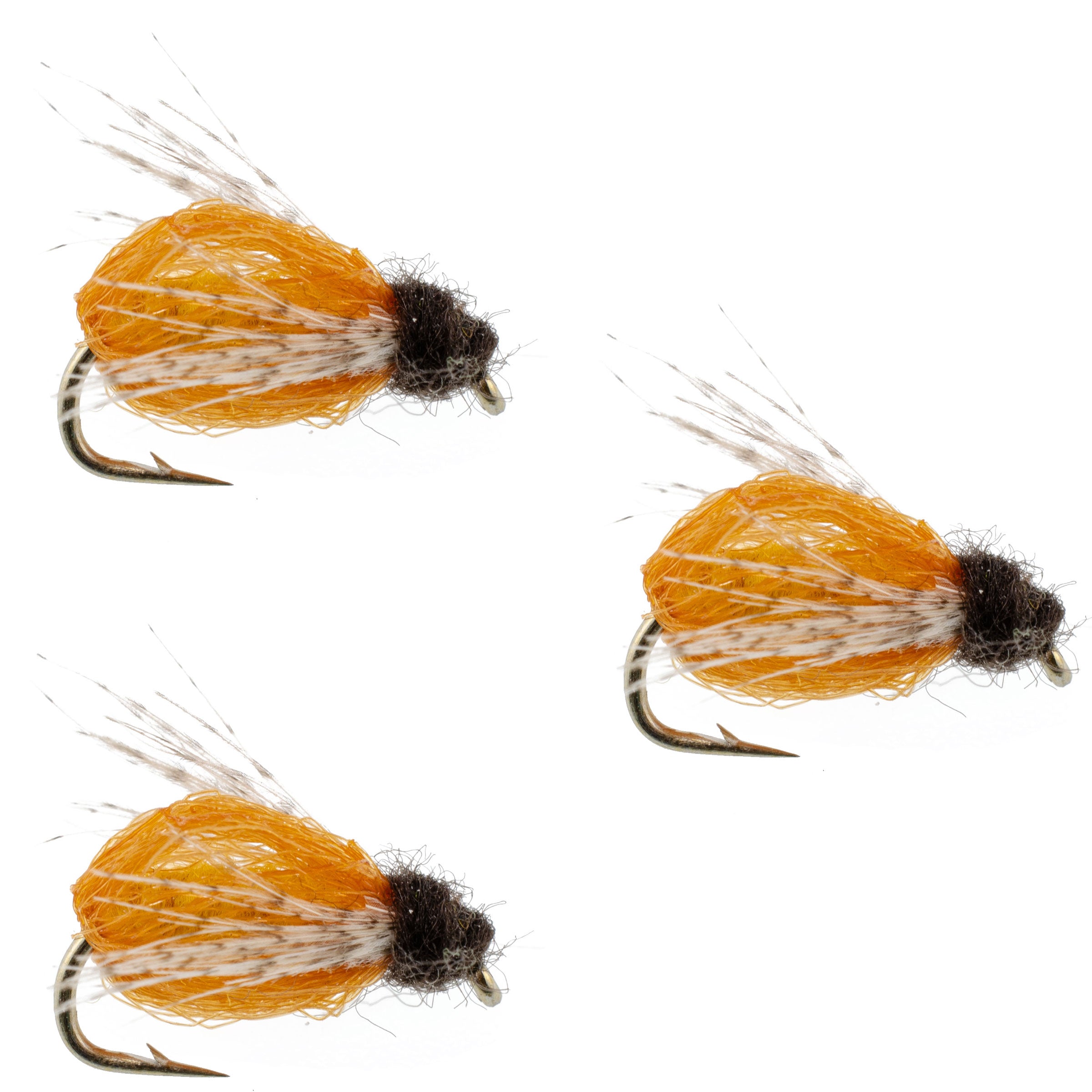 3 Pack LaFontaine Amber Deep Sparkle Caddis Pupa - Hook Size 14
