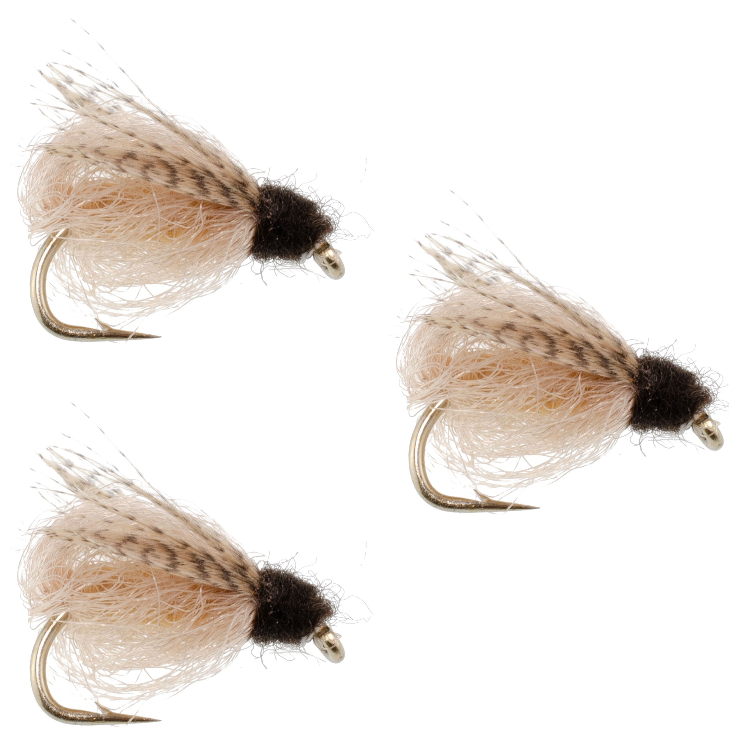 3 Pack LaFontaine Tan Deep Sparkle Caddis Pupa - Hook Size 18