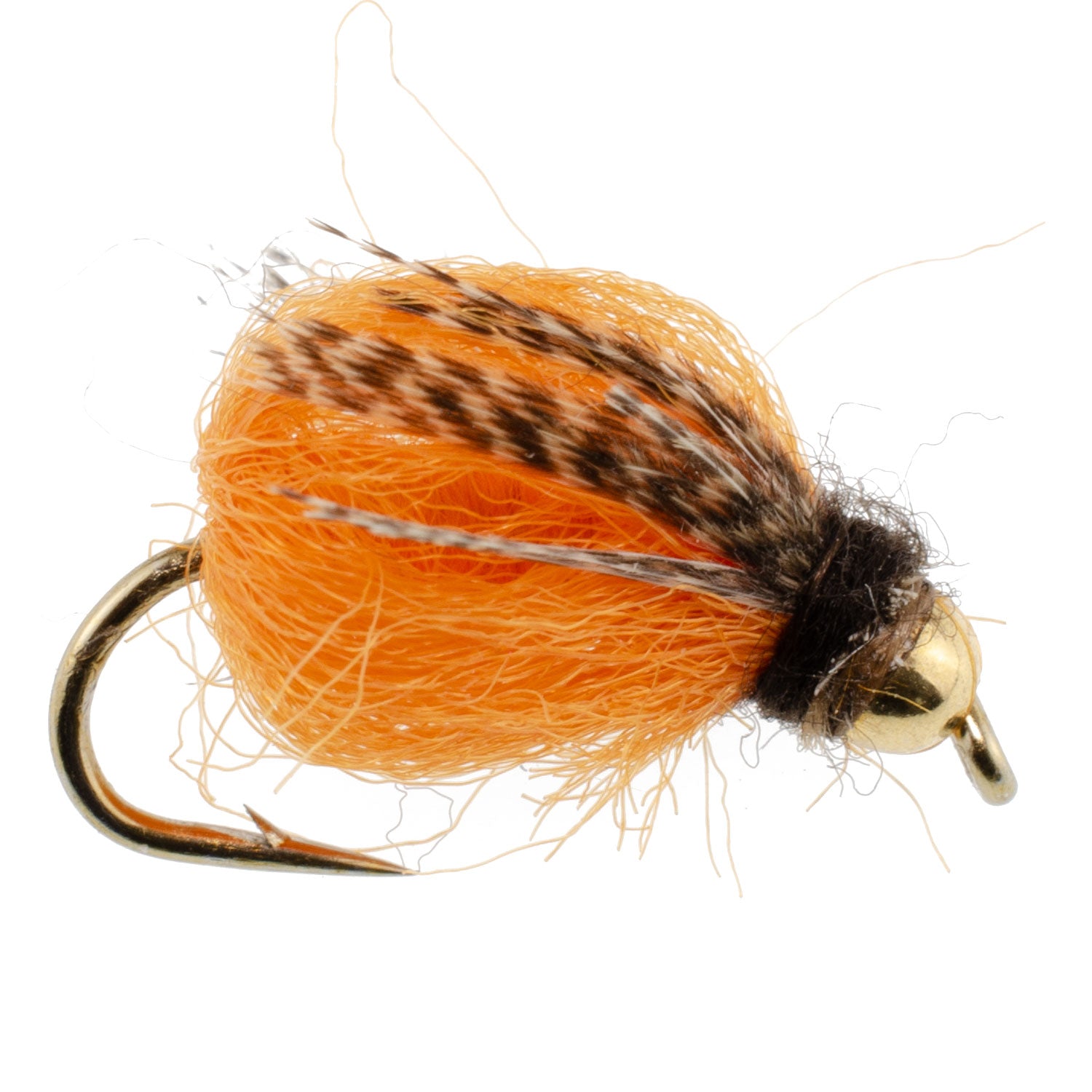 3 Pack Bead Head LaFontaine Orange Deep Sparkle October Caddis Pupa - Hook Size 10