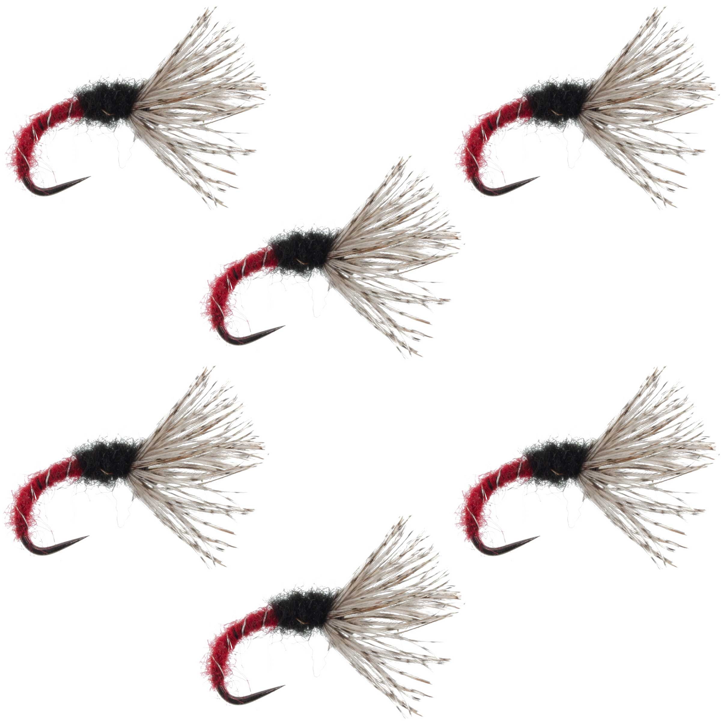 Red Zebra Sakasa Kebari - 6 Tenkara Flies - Size 16