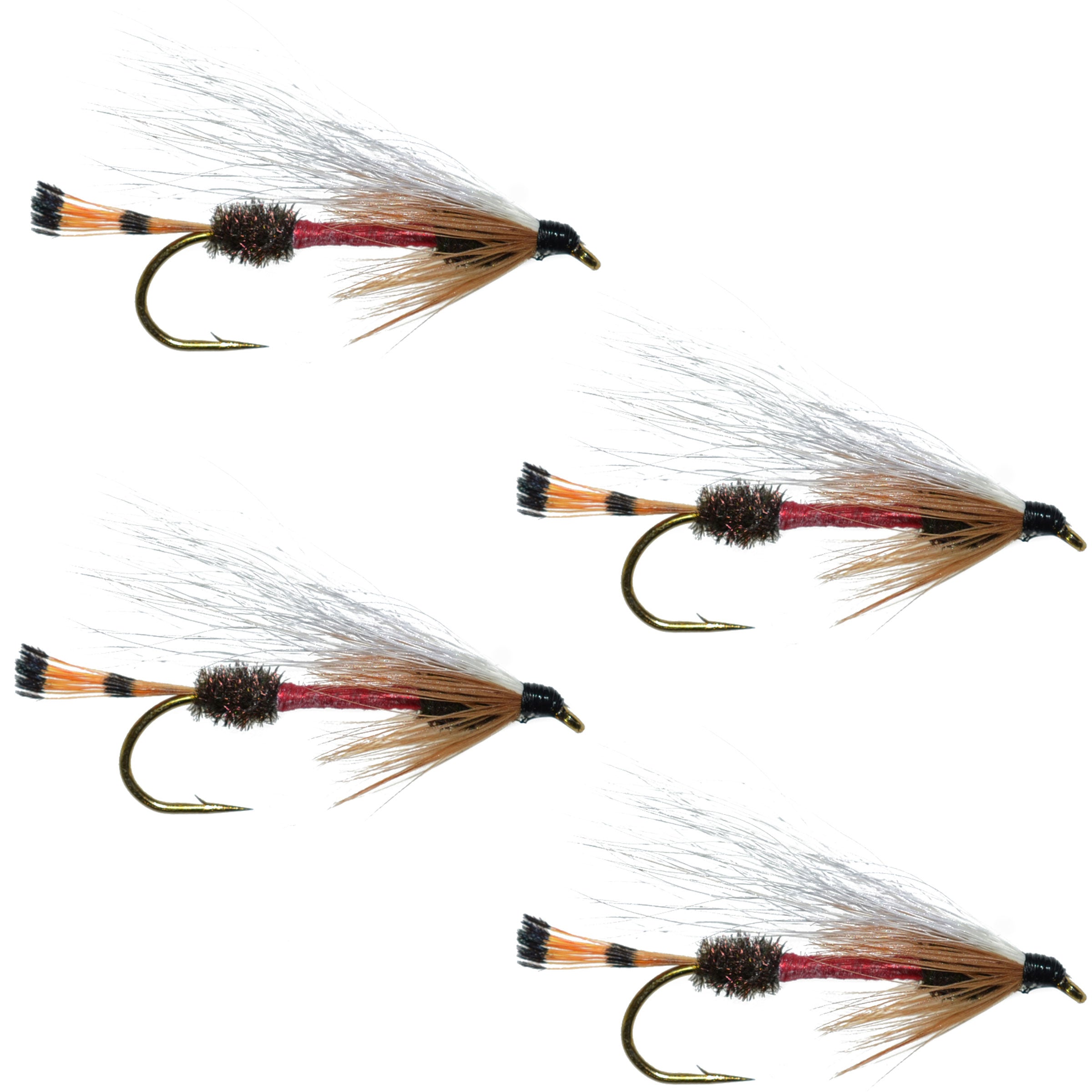 Royal Coachman Bucktail Classic Streamer Flies Set of 4- Hook Size