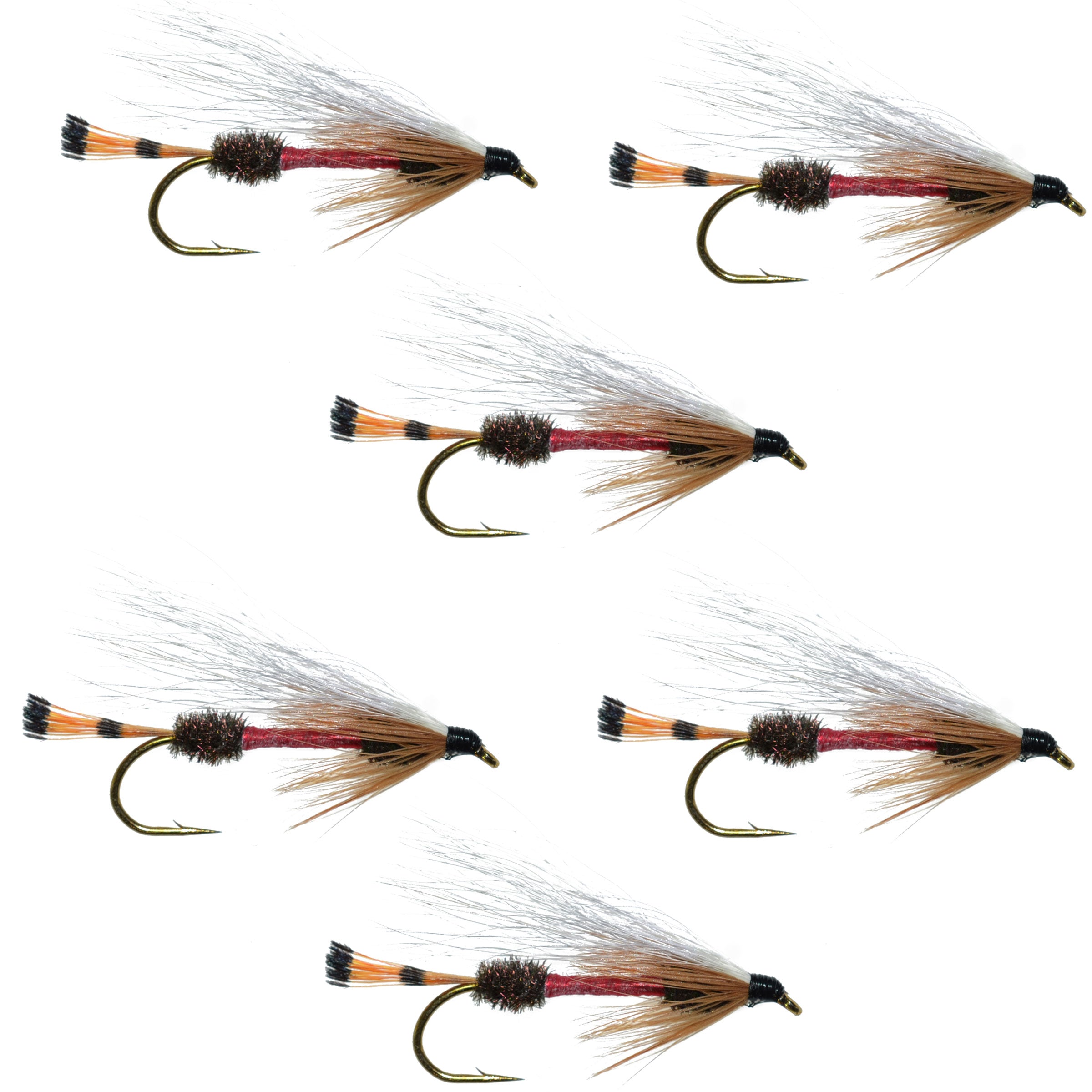 Royal Coachman Bucktail Classic Streamer Flies - Set of 6 - Hook Size 4