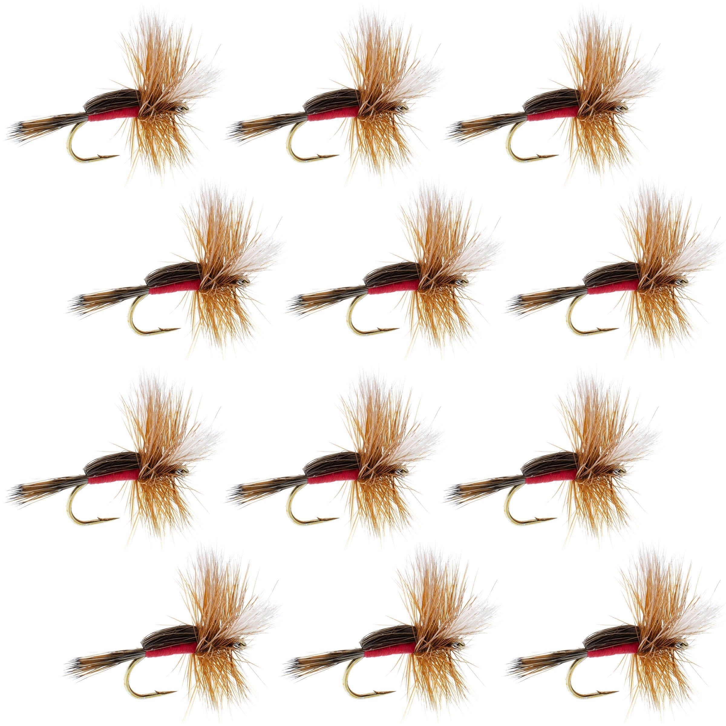Royal Humpy Classic Hair Wing Dry Fly - 1 docena de anzuelos para moscas, tamaño 12
