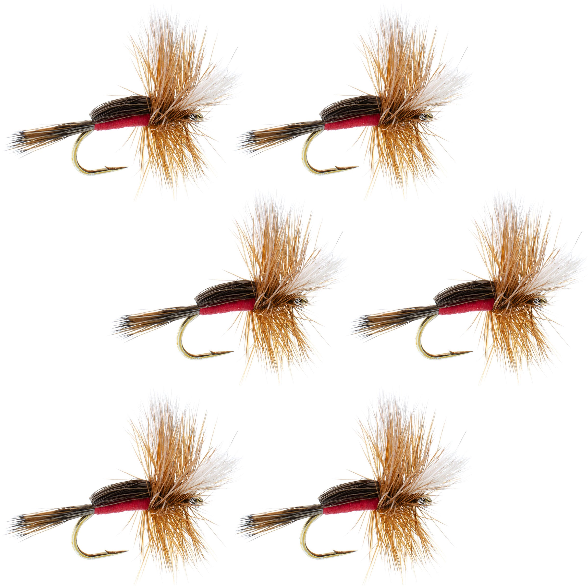 Mosca seca Royal Humpy Classic Hair Wing - Anzuelo para 6 moscas tamaño 16