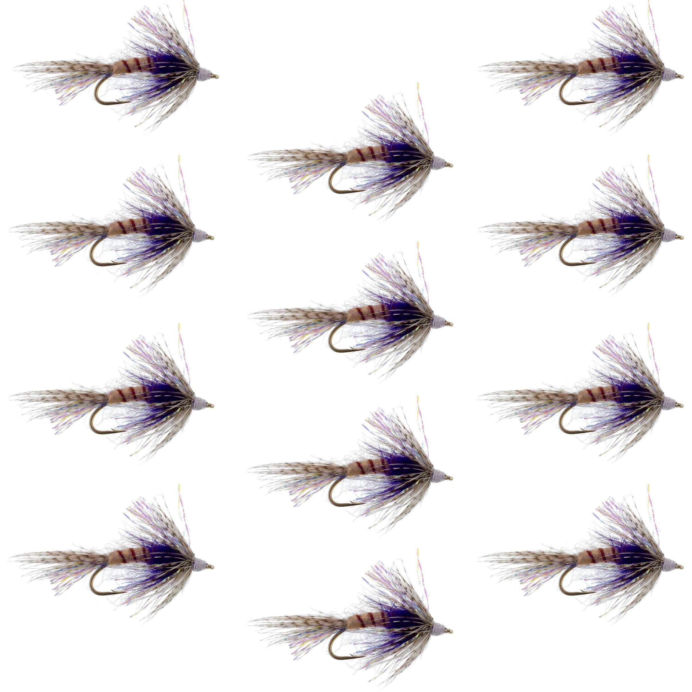 Purple Shakey Bealy Fall Soft Hackle Wet Fly - 1 Dozen Flies Hook Size 10