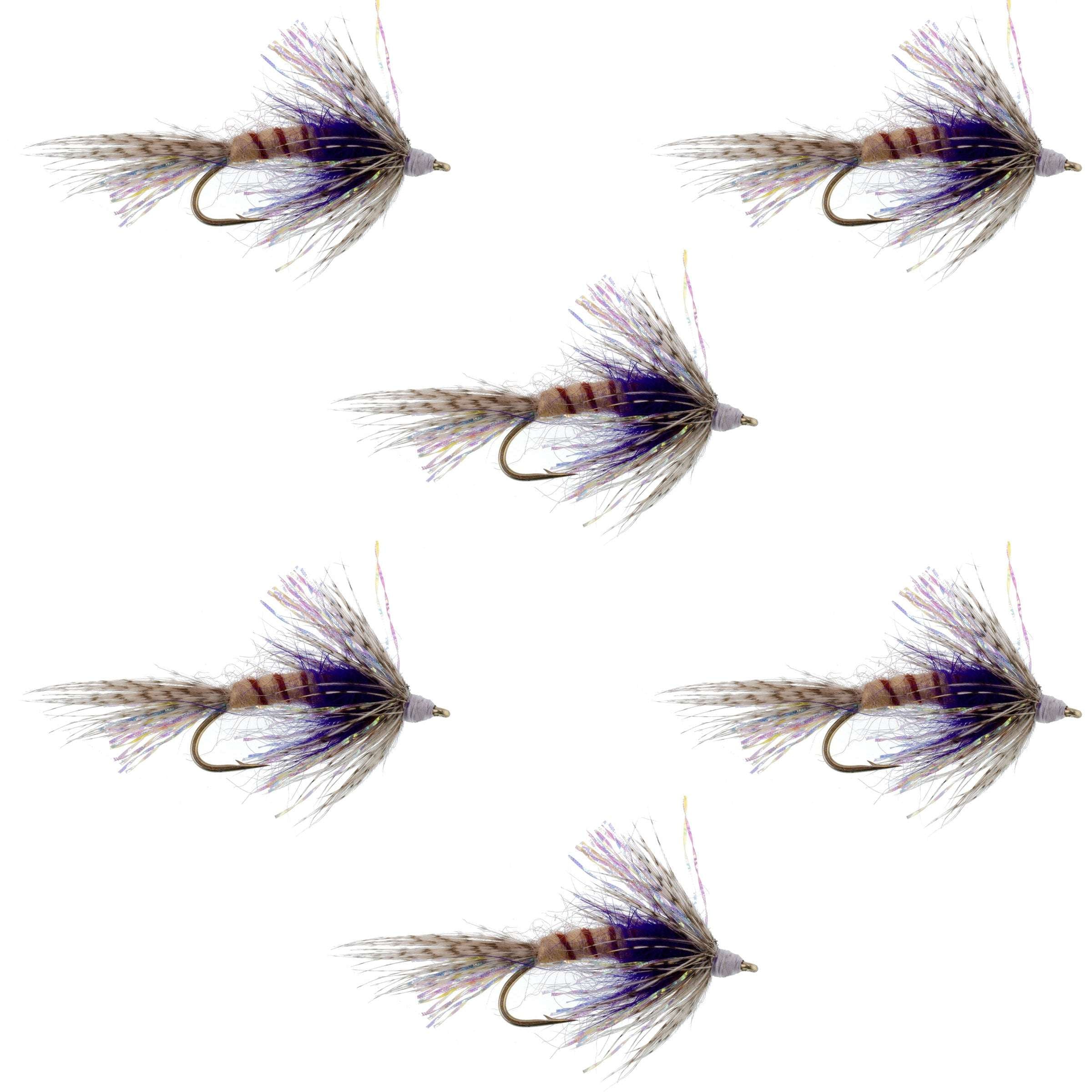 Purple Shakey Bealy Fall Soft Hackle Wet Fly - 6 Flies Hook Size 10