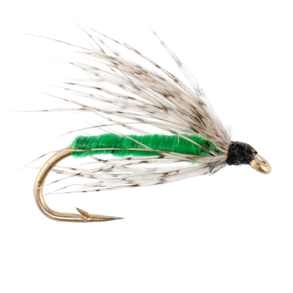 Soft Hackle Partridge and Green Fly Fishing Wet Flies - 6 Flies Hook Size 16