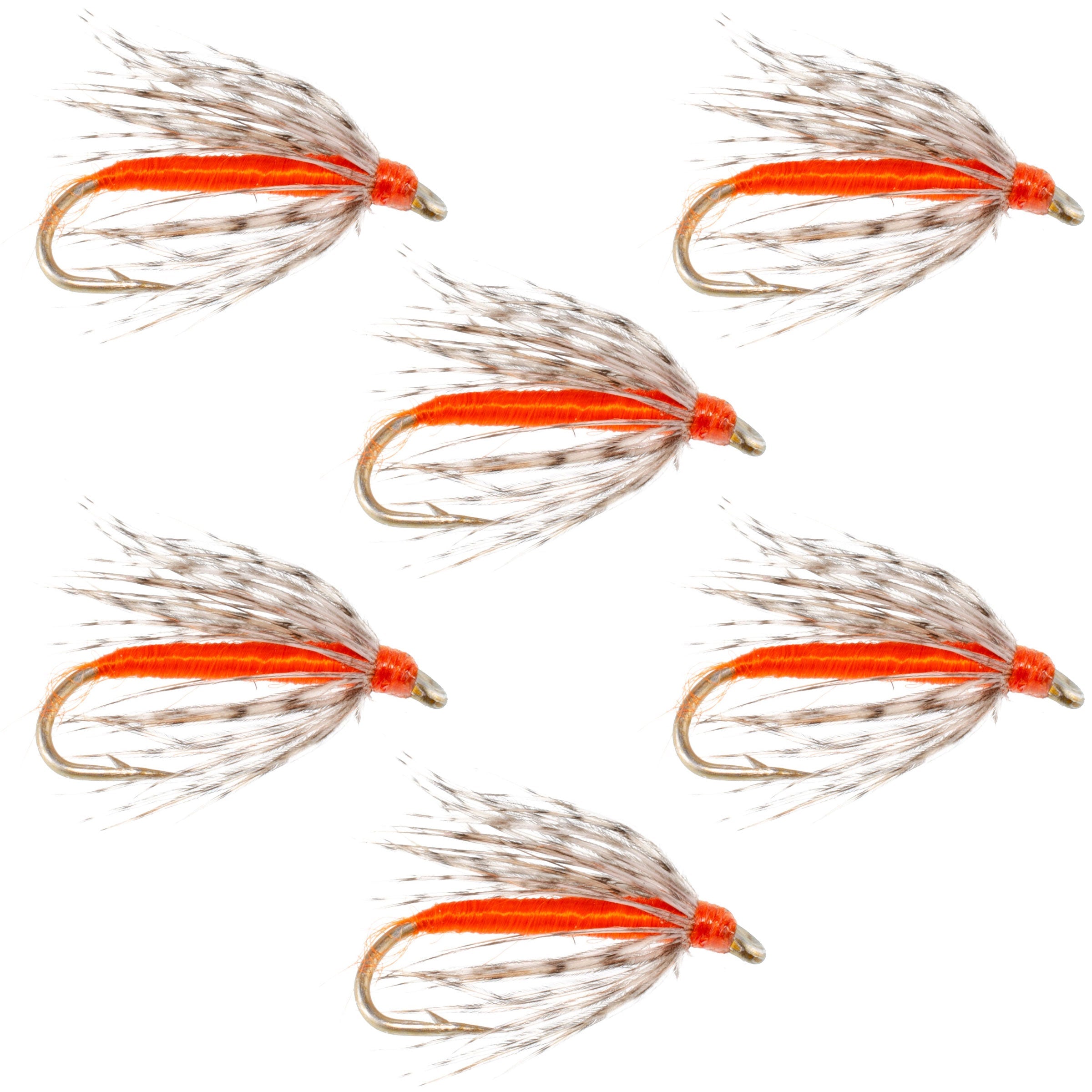 Moscas Húmedas para Pesca con Mosca Soft Hackle Perdiz y Naranja - 6 Moscas Anzuelo Tamaño 14