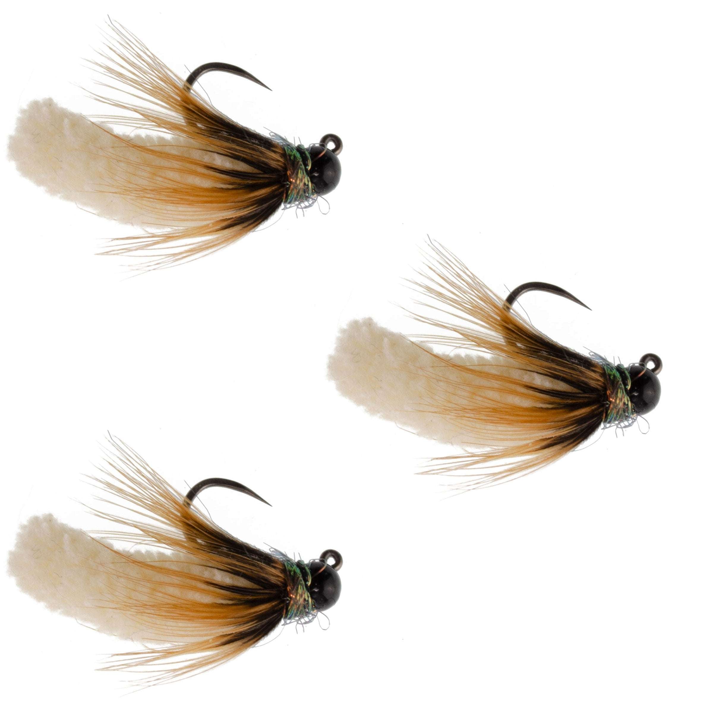 bulgarian world champion fly fishing lures 3 Pack Tungsten Bead Cream Mop Fly Tactical Jig Czech Euro Nymph Barbl
