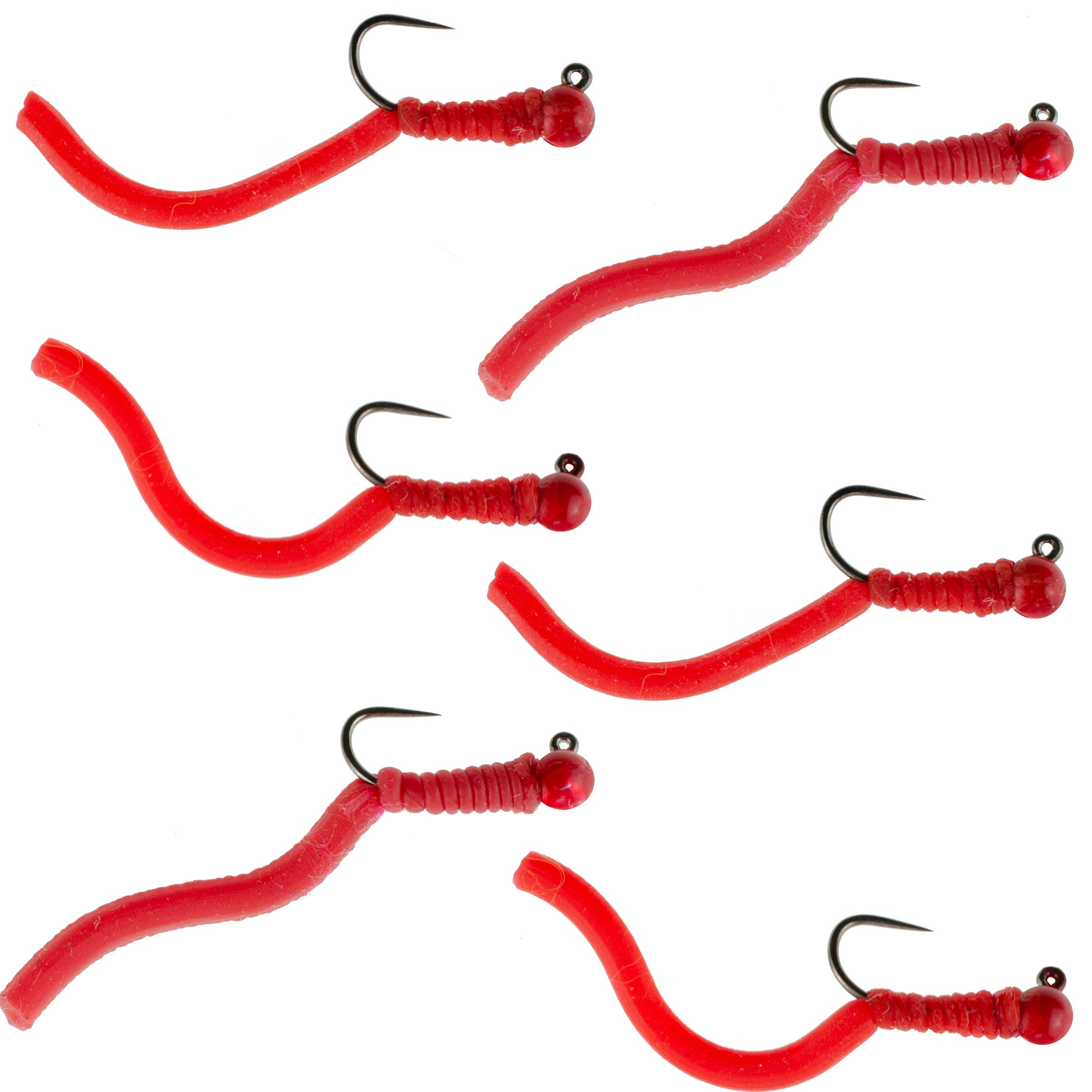 Mosca táctica con cuentas de tungsteno Squirminator Squirmy Wormy, mosca checa Euro ninfa sin púas, 6 moscas, tamaño 16