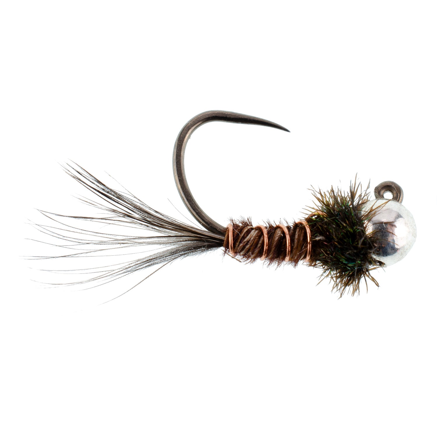 Tungsten Bead Pheasant Tail Tactical Jig Czech Nymph Euro Nymphing Fly - 6 Flies Size 16
