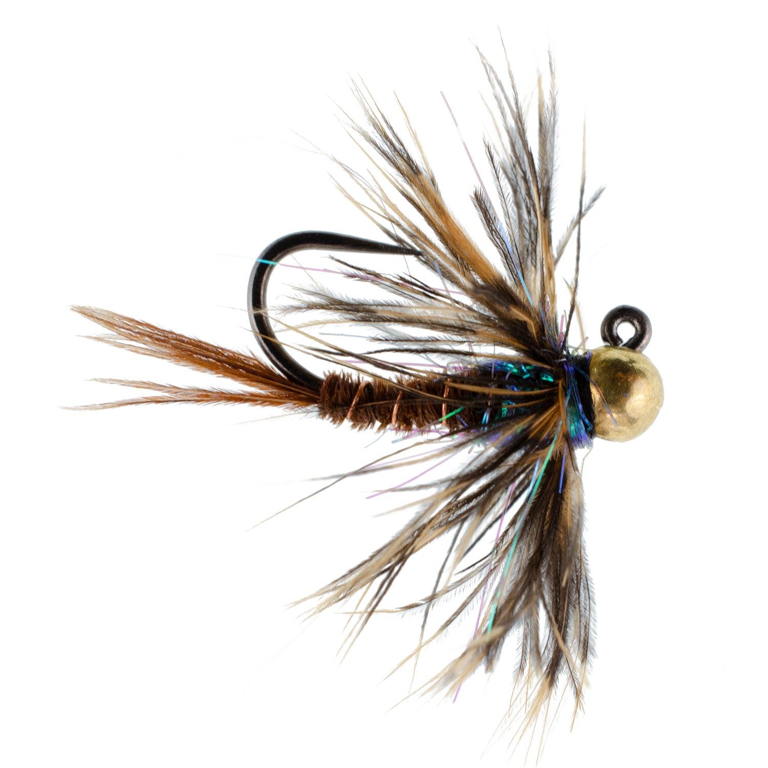 Tungsten Bead Soft Hackle Pheasant Tail Tactical Jig Czech Nymph Euro Nymphing Fly - 6 Flies Size 14