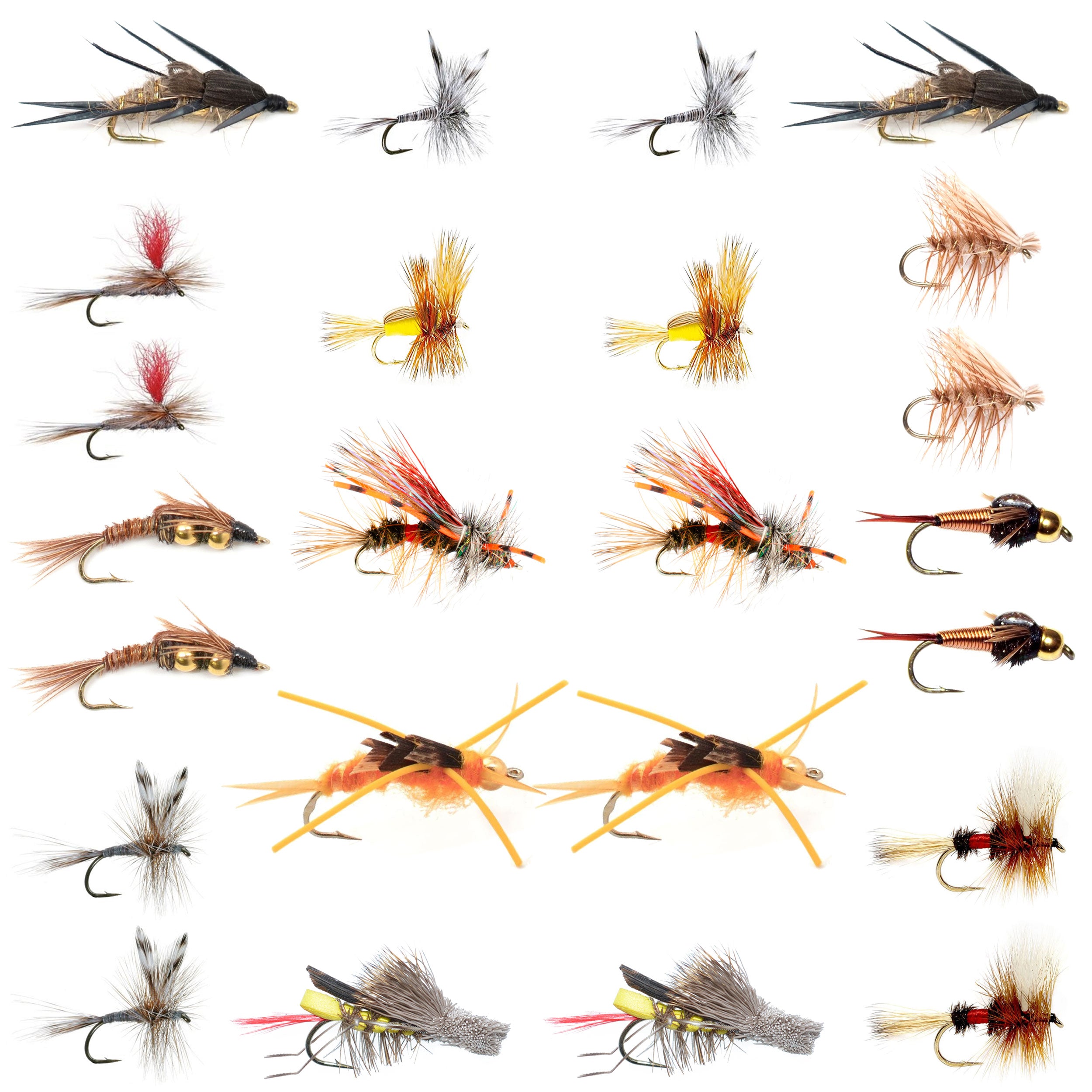 Trout Fly Assortment - Essential Western Dry and Nymph Fly Fishing Flies Collection - 2 Dozen Trout Flies with Fly Box