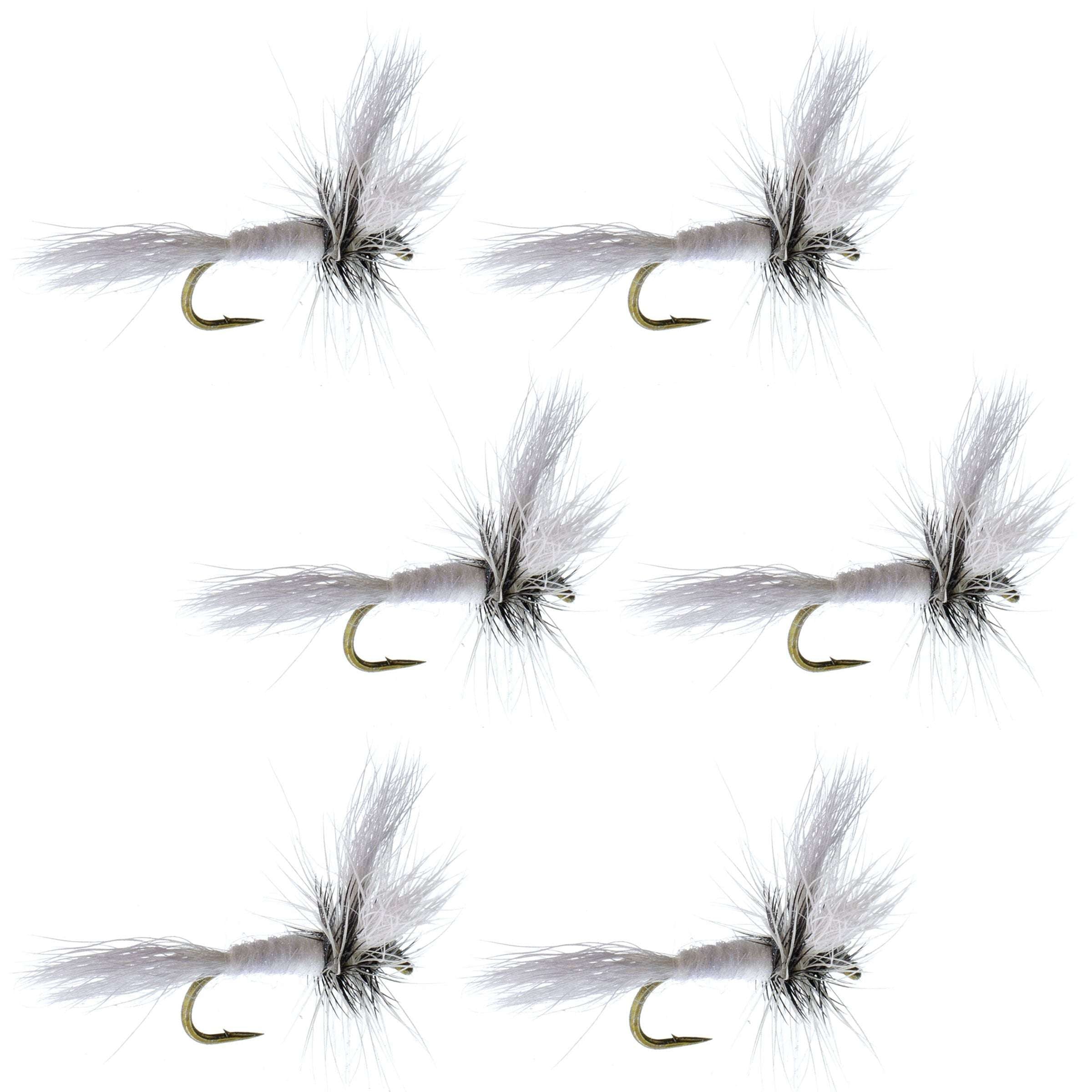 White Wulff Classic Hair Wing Dry Fly - 6 Flies Hook Size 14