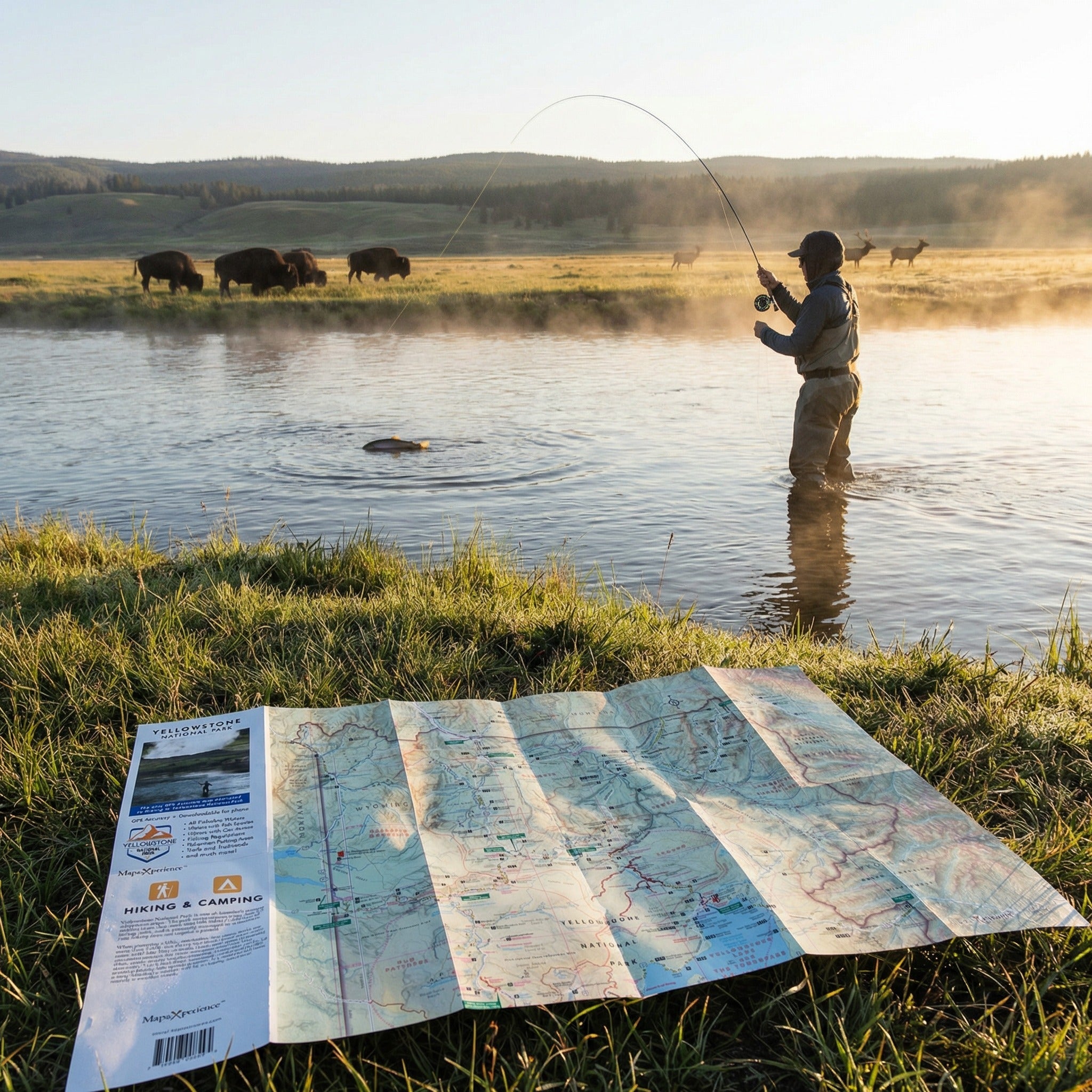 Yellowstone National Park Fly Fishing GPS Map | Paper & Mobile Access Guide