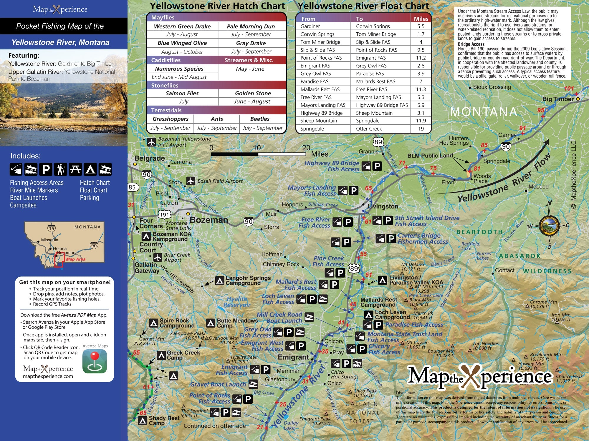 Yellowstone River Montana GPS Fly Fishing Map | Public Access Guide