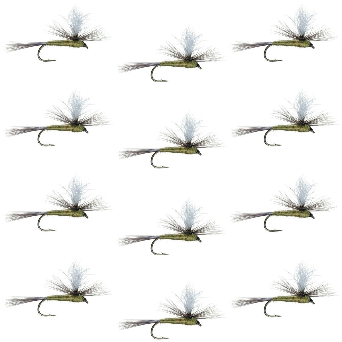 Blue Wing Olive BWO Parachute Dry Fly - 12 Flies Size 20