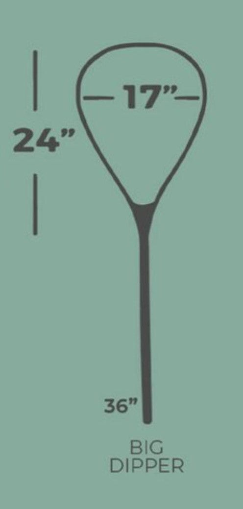 Big Dipper 24"x17" - Brook Trout Engraved - Natural Fly Fishing Traditional Landing Net - Handcrafted & Made in USA