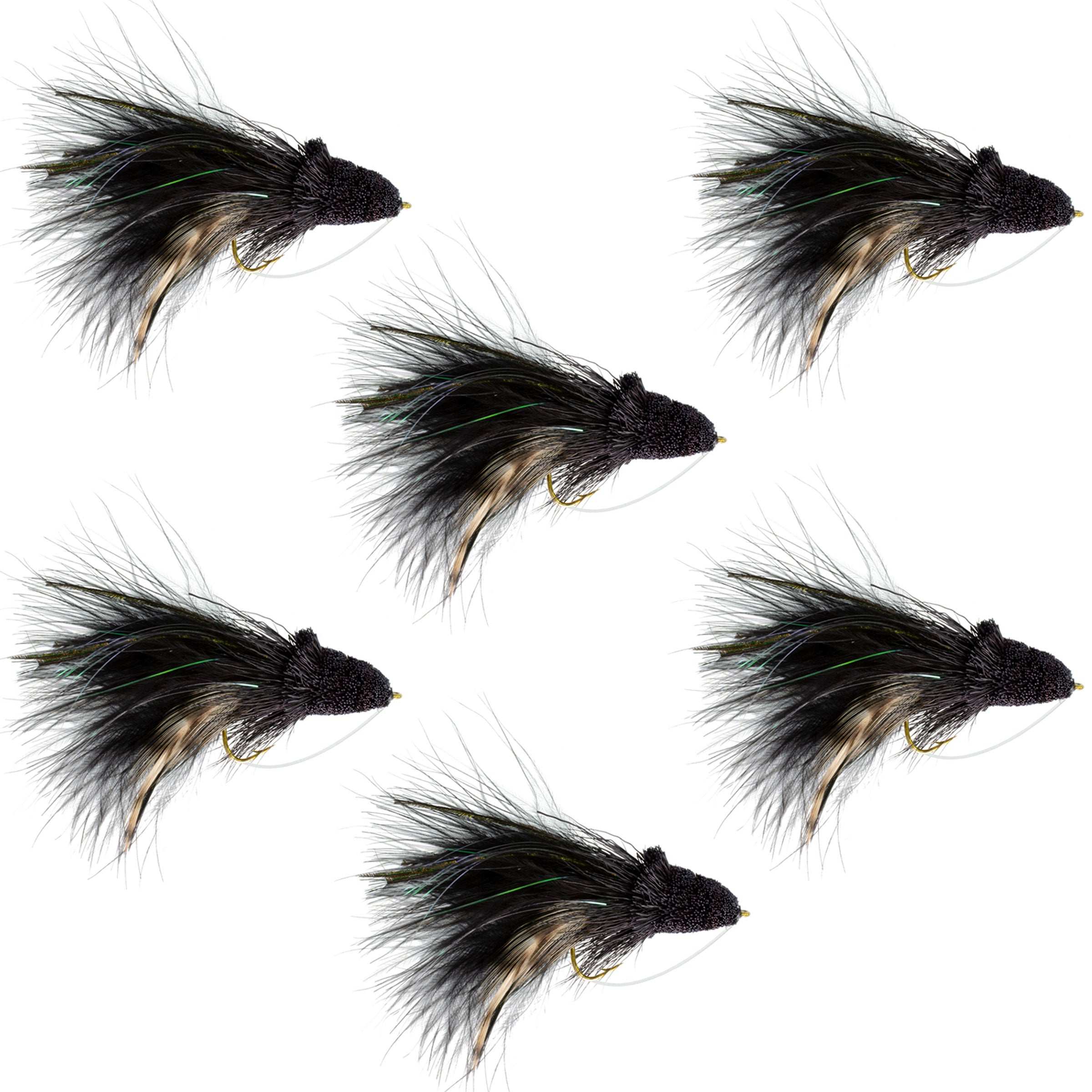 Black Dahlberg Deer Hair Diver 6 Bass Fly Fishing Bug with Wide Gape Hooks and Weed Guard for Bass Anglers